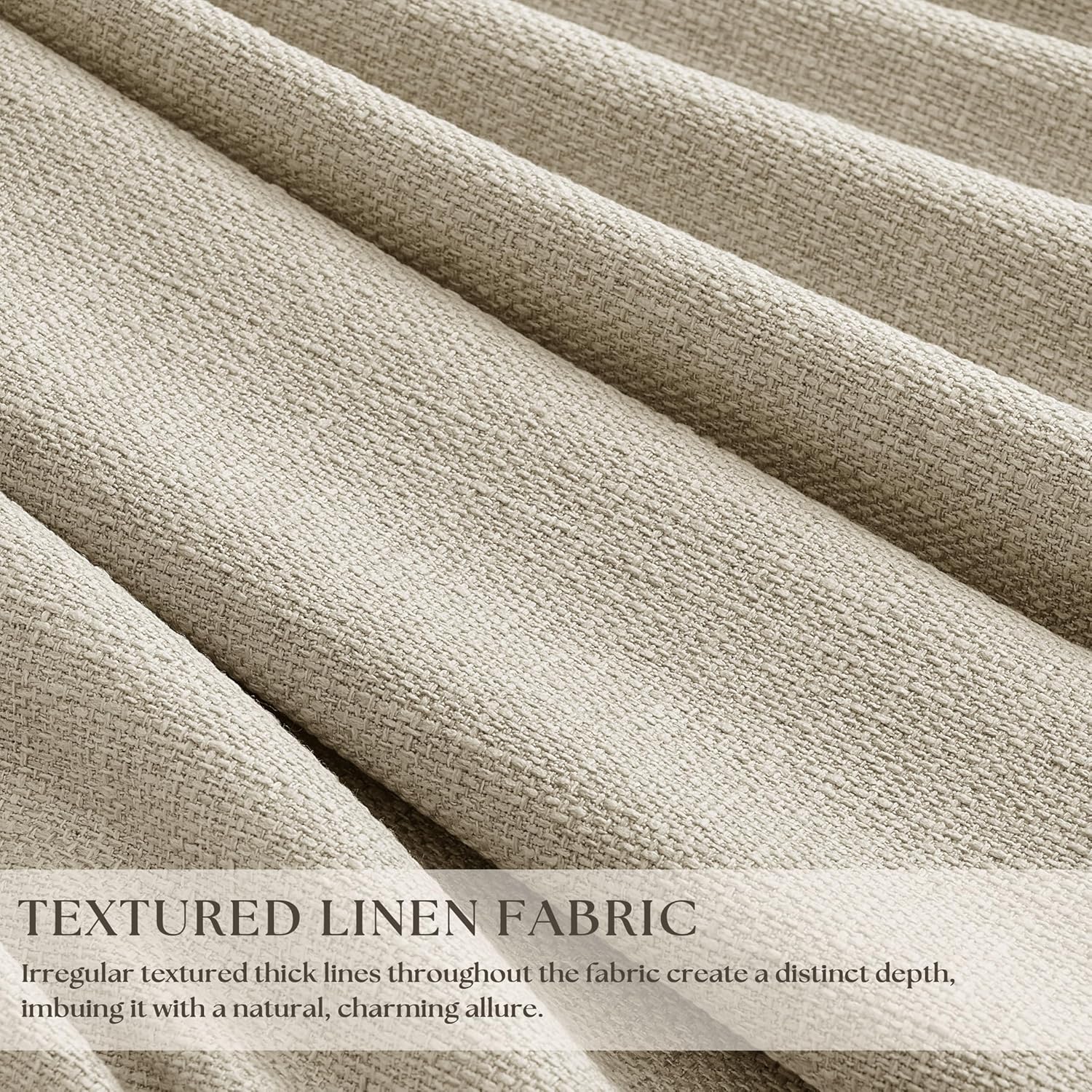 108 Inch Pinch Pleat Blackout Curtains 108 Inches Long for Bedroom Neutral Farmh...