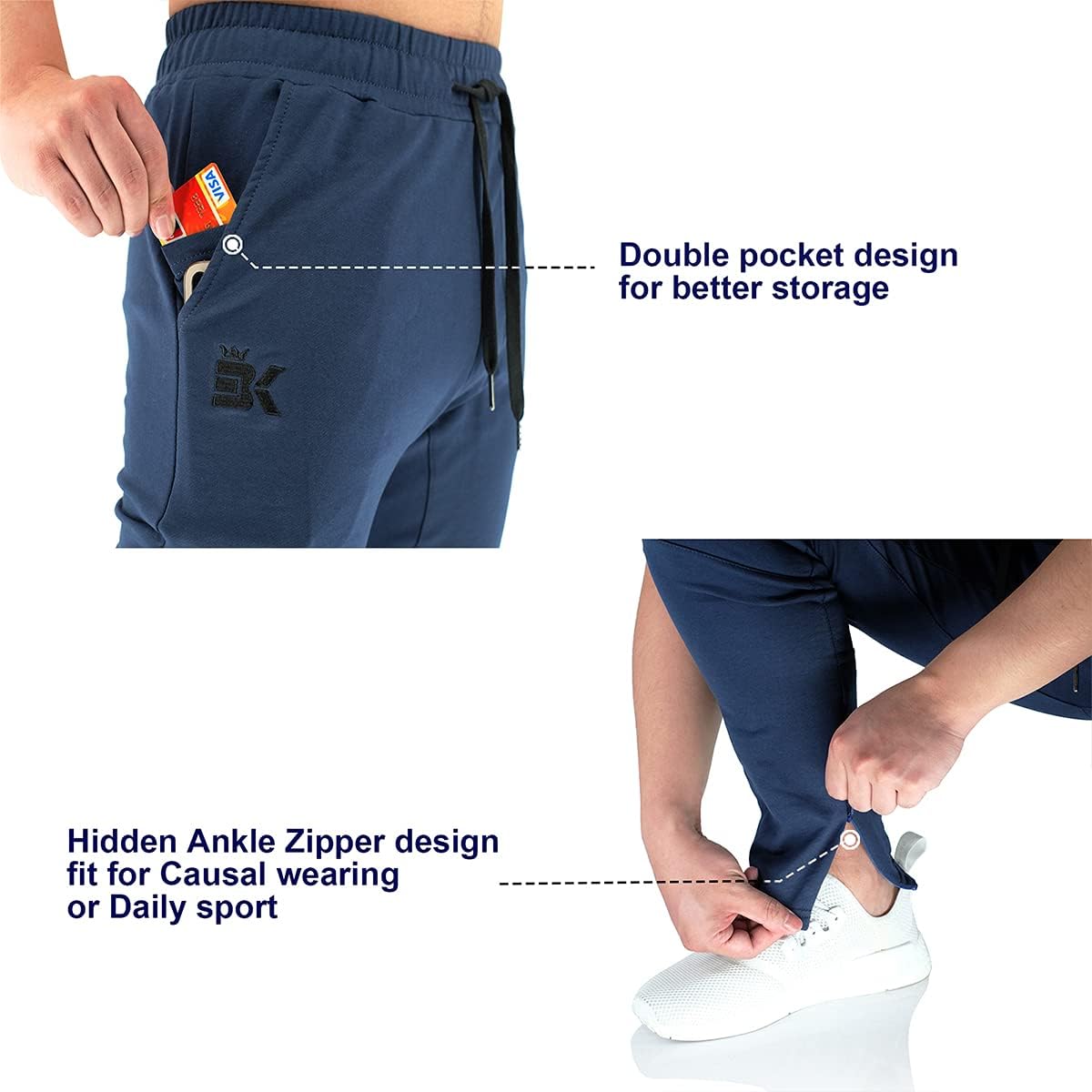 BROKIG Men's Gym Joggers, Special Sweatpants for Slim Fit, High-Quality Running...