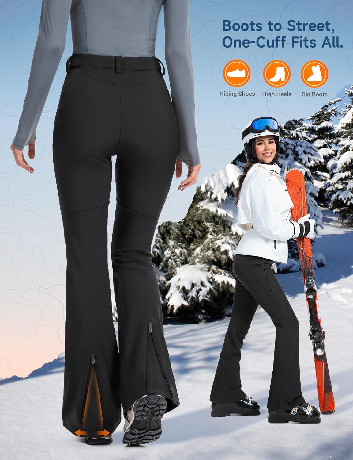 Moosehill Womens-Snow-Ski-Pants Water-Resistant Fleece Lined Warm Winter Hiking...