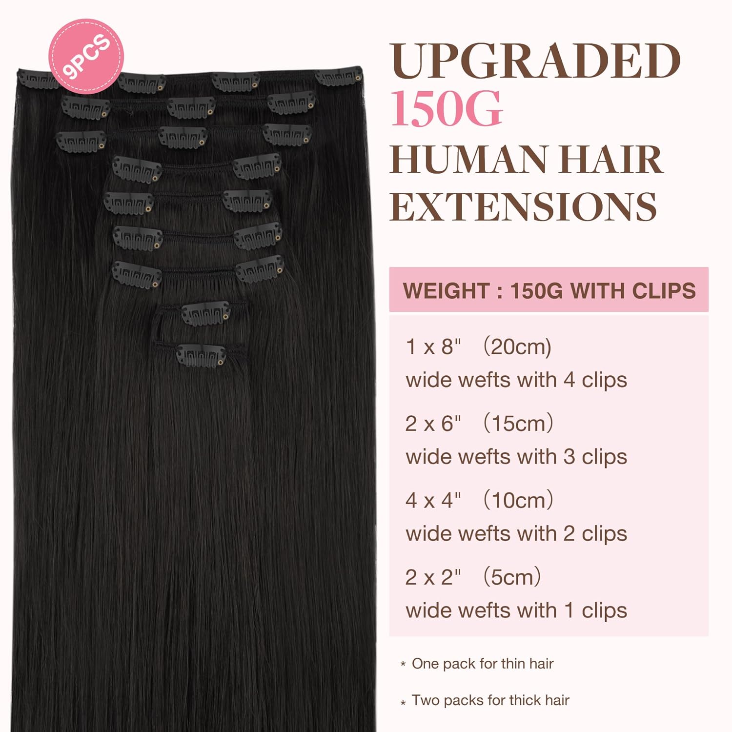 GOO GOO Clip in Hair Extensions, Premium Remy Human Hair Extensions Clip Ins for...