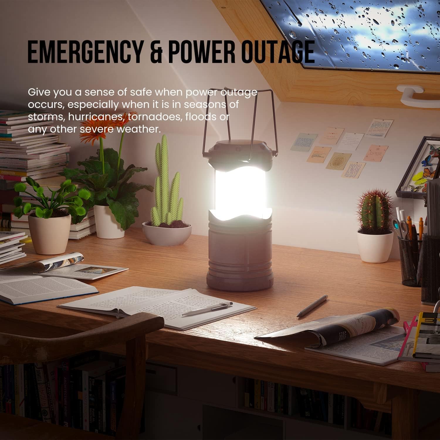 Lichamp LED Camping Lantern, 4 Pack Battery Powered Flashlight for Power Outages...