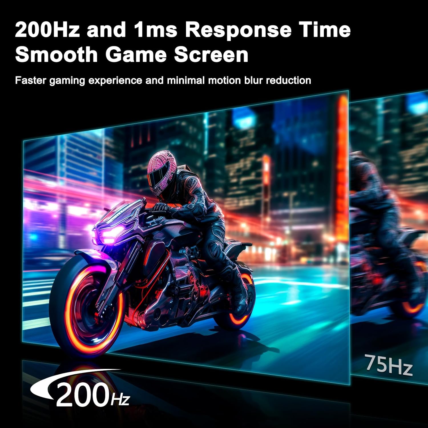 SANSUI 27 Inch WQHD 2560 x 1440 IPS Gaming Monitor, 200Hz 180Hz 1ms Computer Mon...