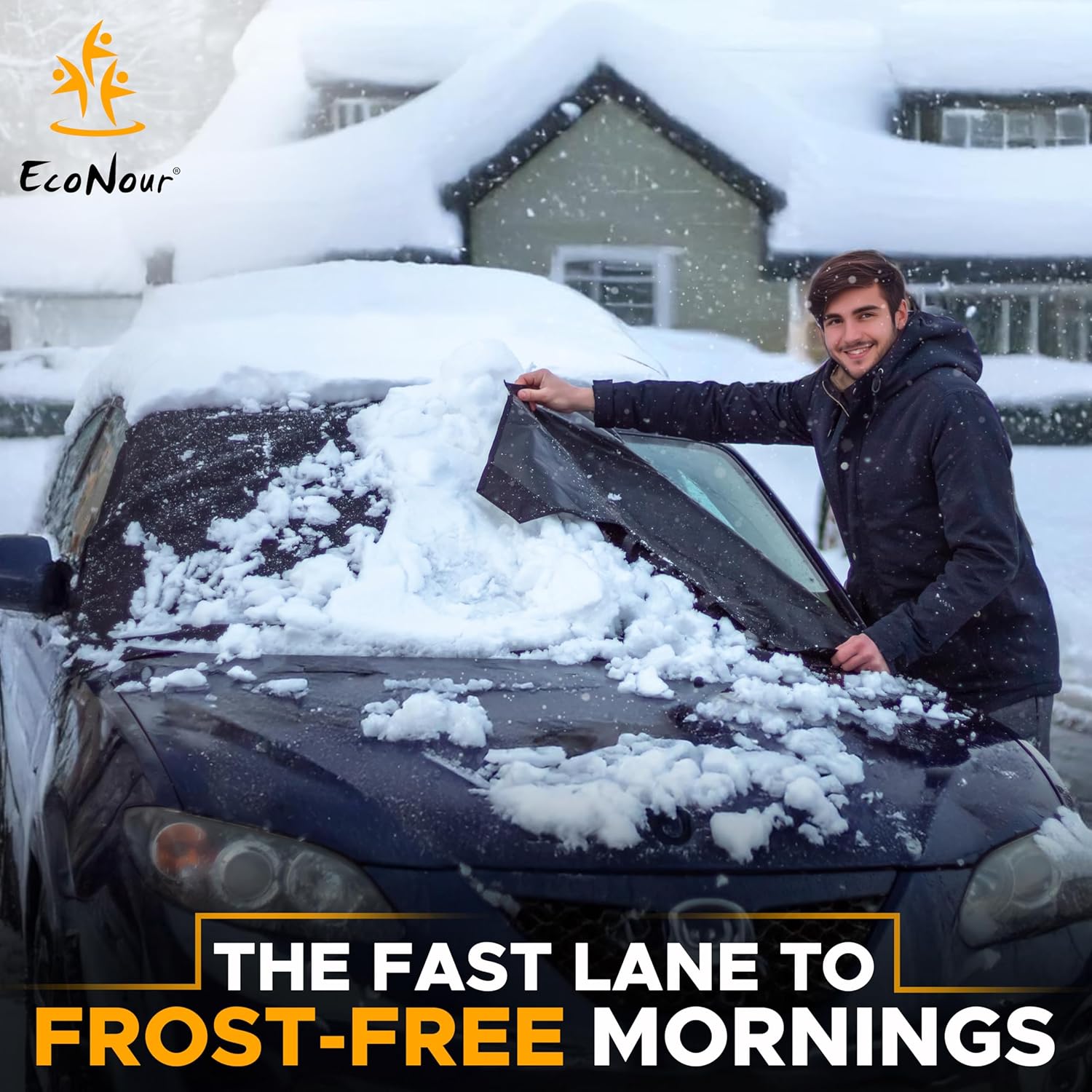 EcoNour Windshield Cover for Ice and Snow - Universal Fit for Car, SUV, Truck, H...