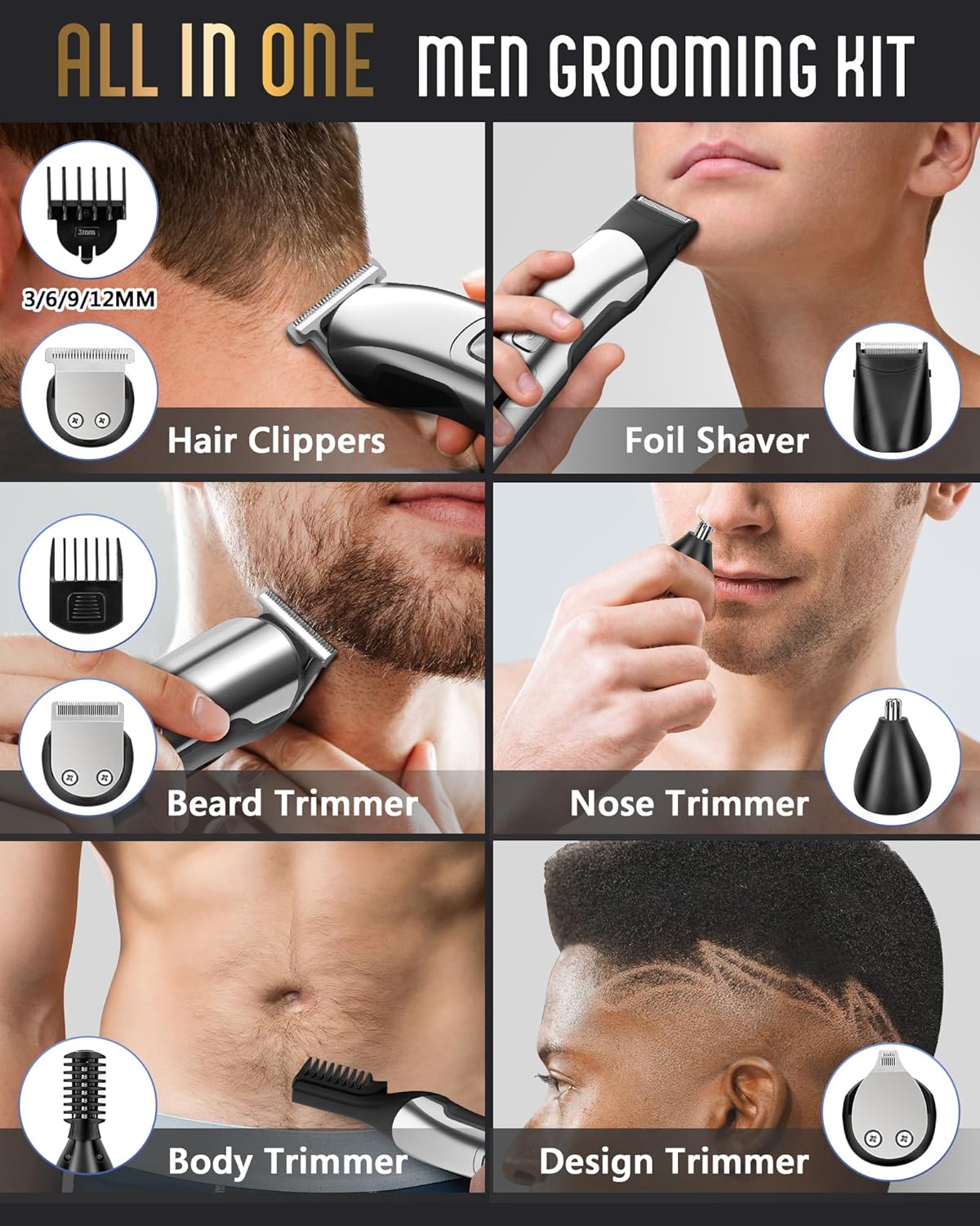 Ufree Beard Trimmer Men, Waterproof Electric Razor for Nose, Body, Face and Must...