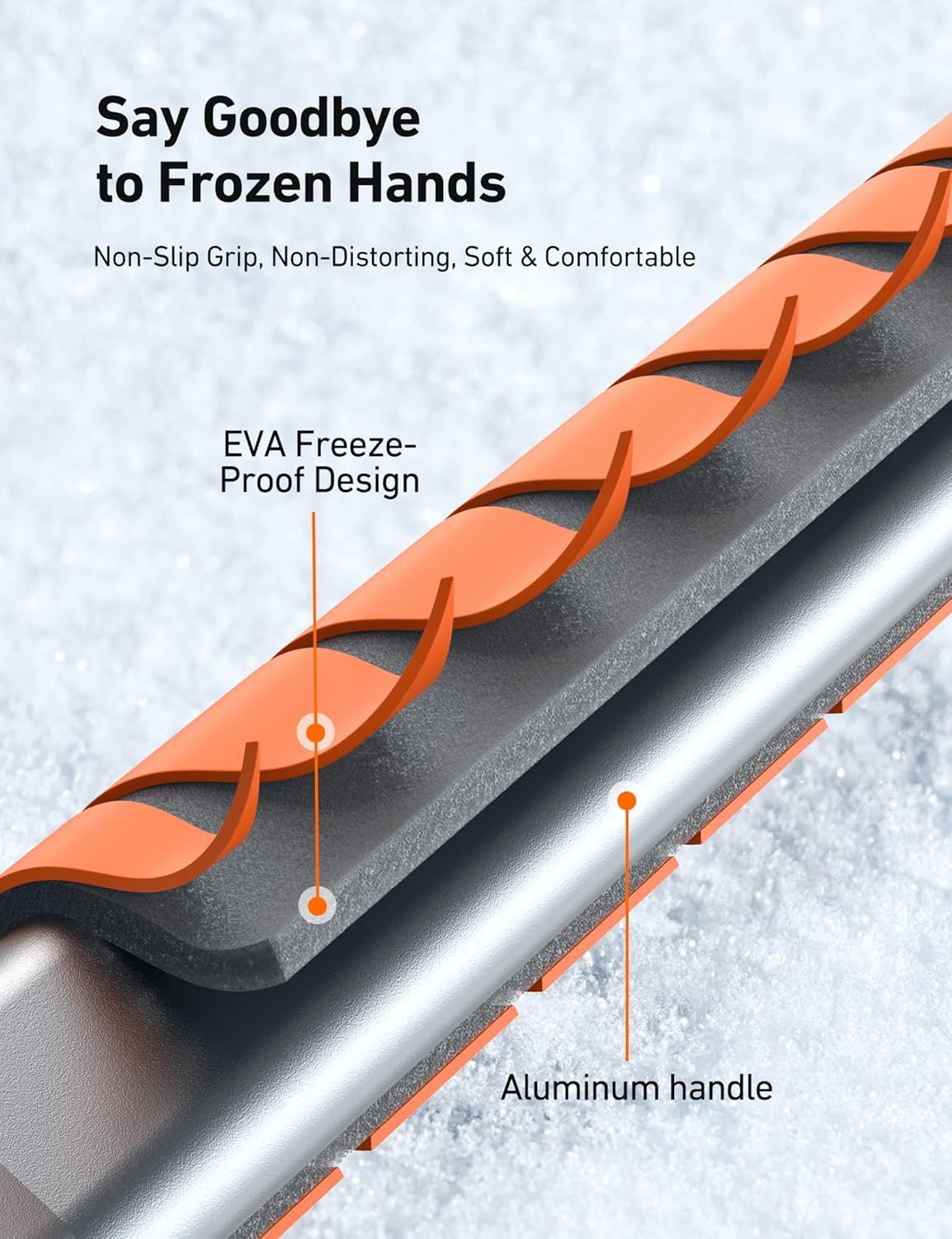 AstroAI Lightweight Snow Shovel, Special Portable Snow Shovel for Driveway, Inno...