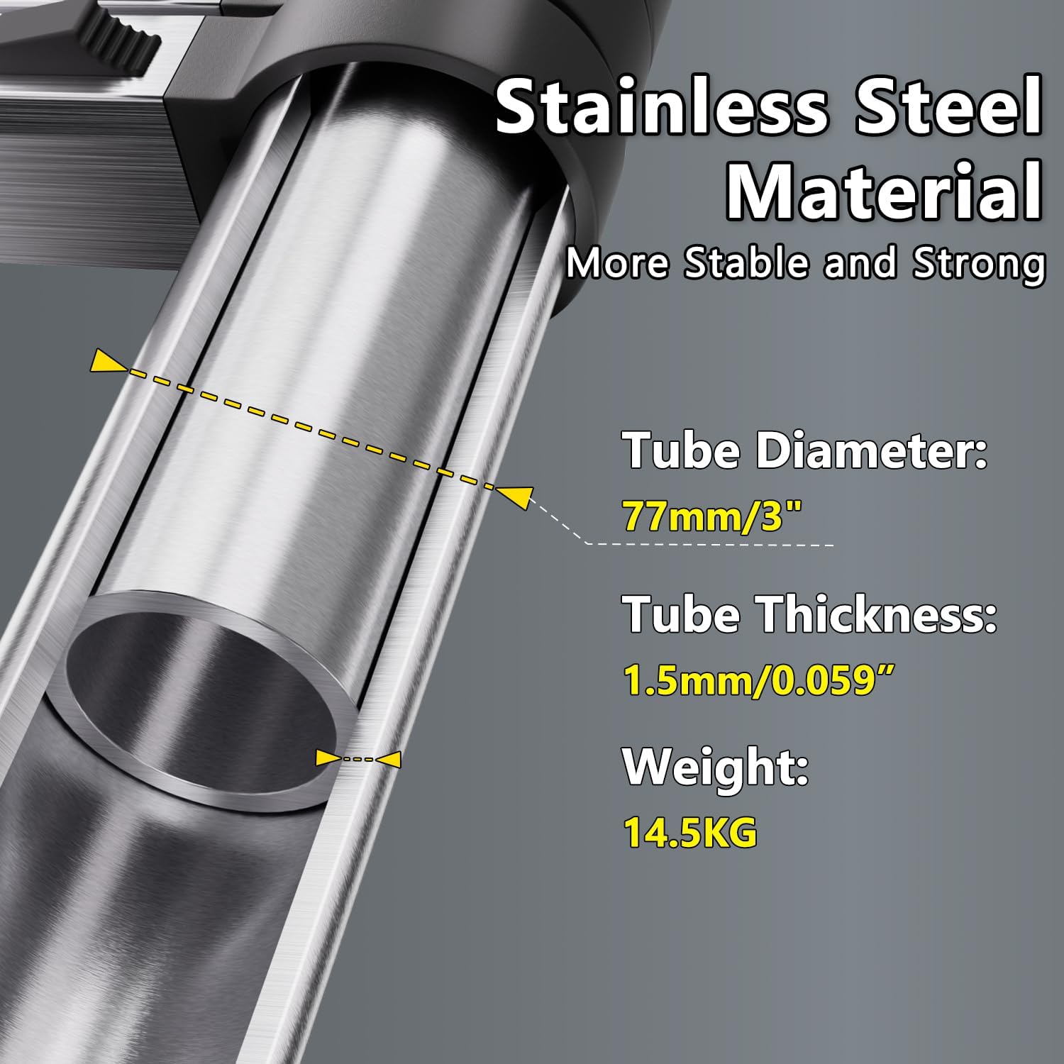 High-Strength Telescopic Ladder, Exceptional 4.4M Stainless Steel Ladder with No...