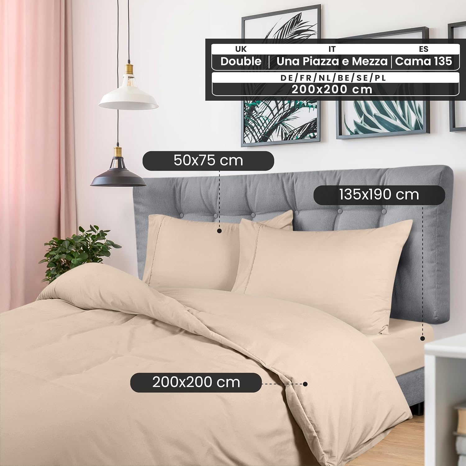 Utopia Bedding 4 Piece Double Bedding Set, Special Duvet Cover and Fitted Sheet...