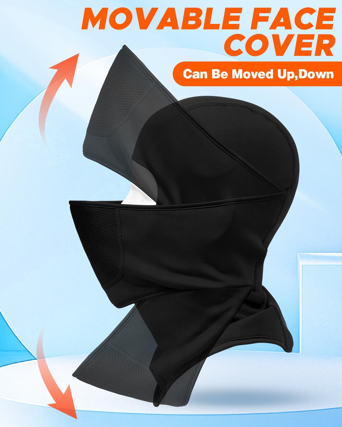 Unique Balaclava Face Ski Mask, Special Face Covering with Movable Design, High-...