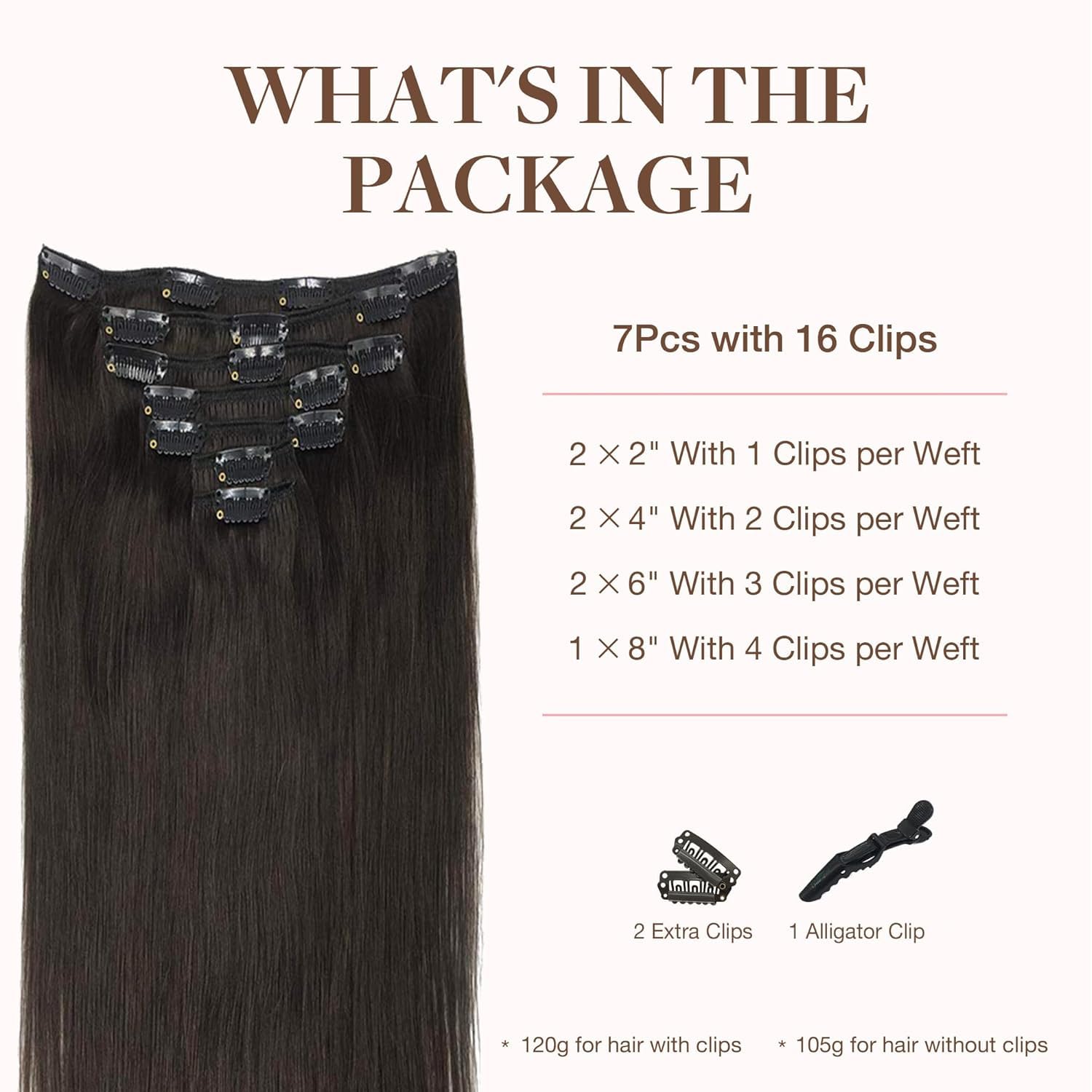 GOO GOO Clip in Hair Extensions Real Human Hair, Remy Human Hair Extensions Clip...