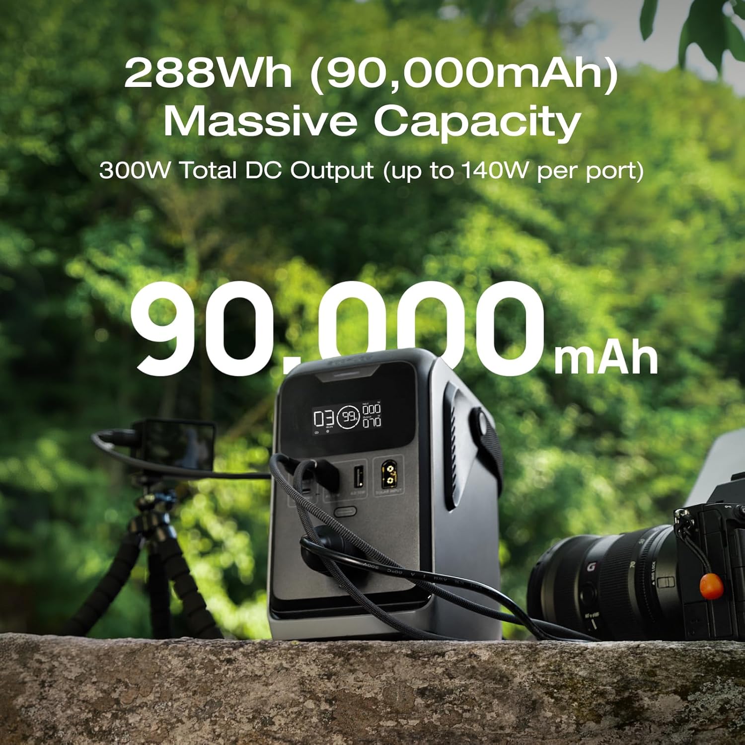EF ECOFLOW TRAIL 300 DC Power Bank Station, 288Wh Outdoor Portable Power Station...