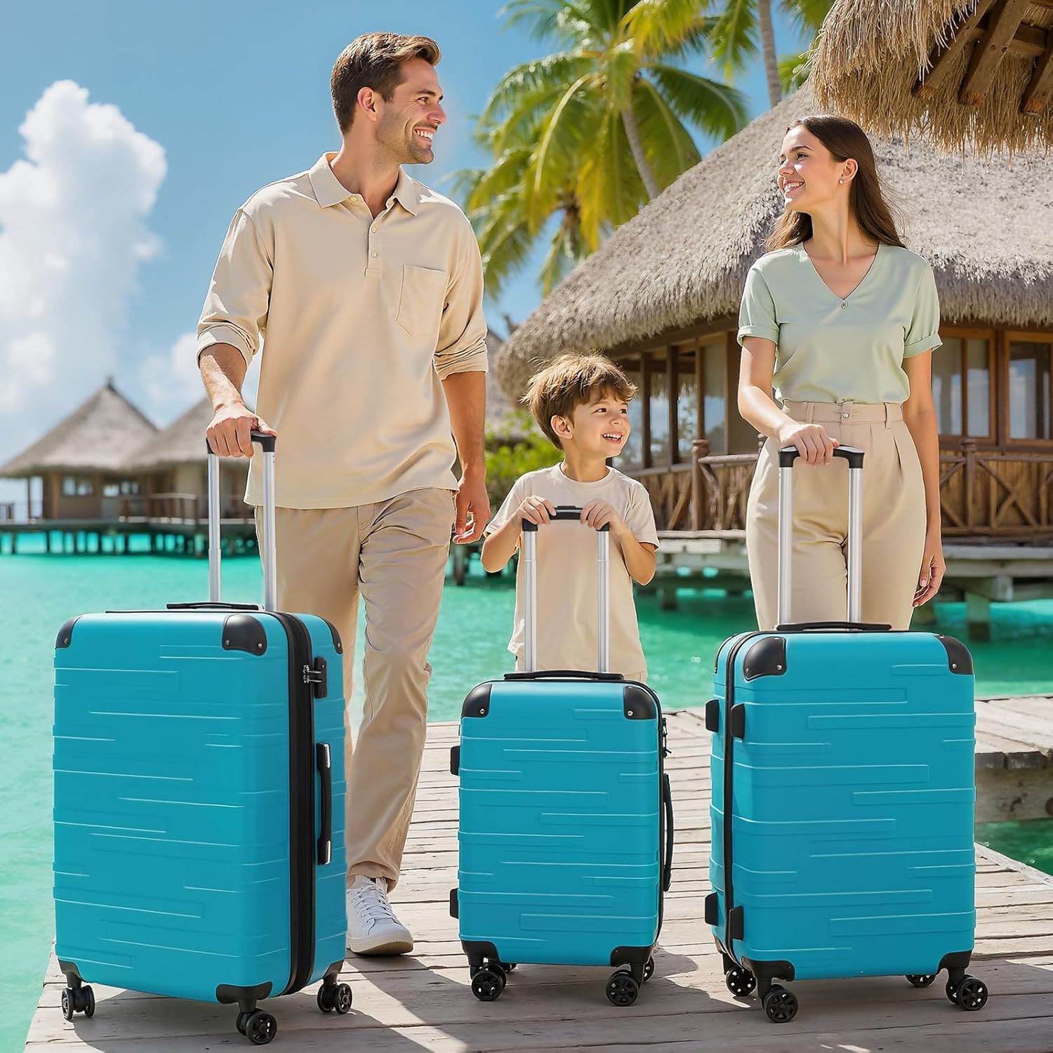 COOLIFE Hard Shell Suitcase with TSA Lock and 4 Spinner Wheels Lightweight Durab...