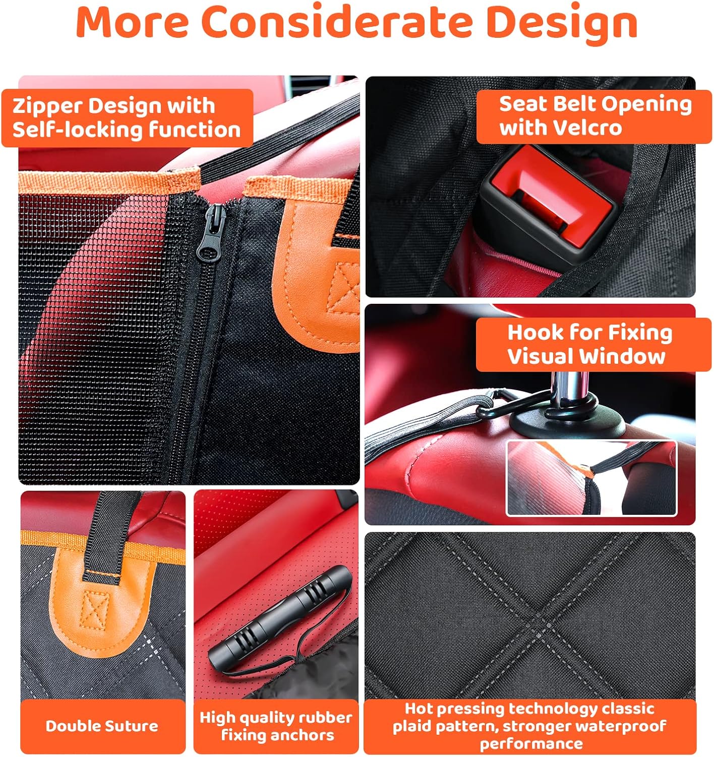 KYG Dog Hammock for Car Back Seats with Side Protection and Mesh Visual Window,...