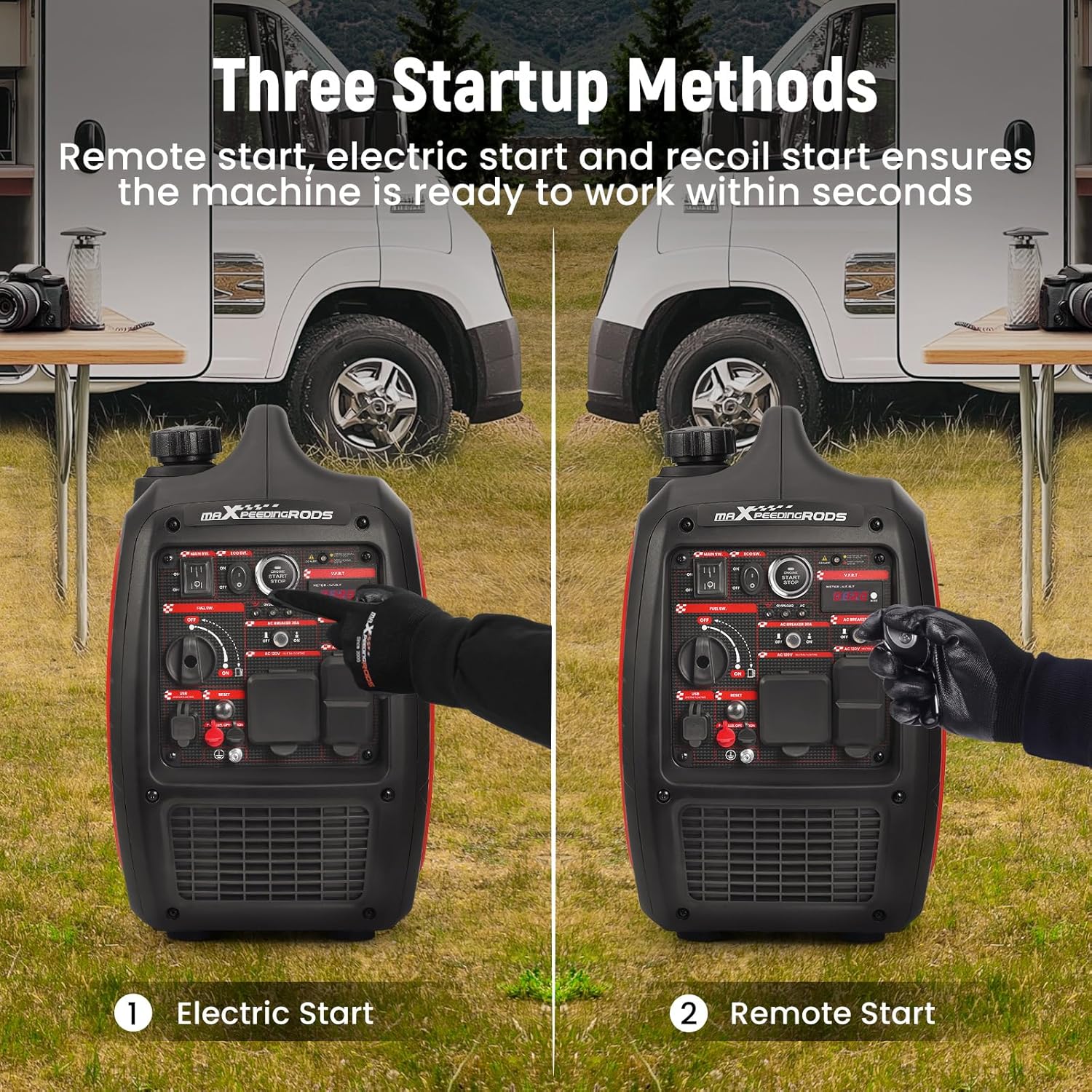 Top maXpeedingrods 4800W Gasoline Inverter Generator, Reliable Gas Powered Gener...