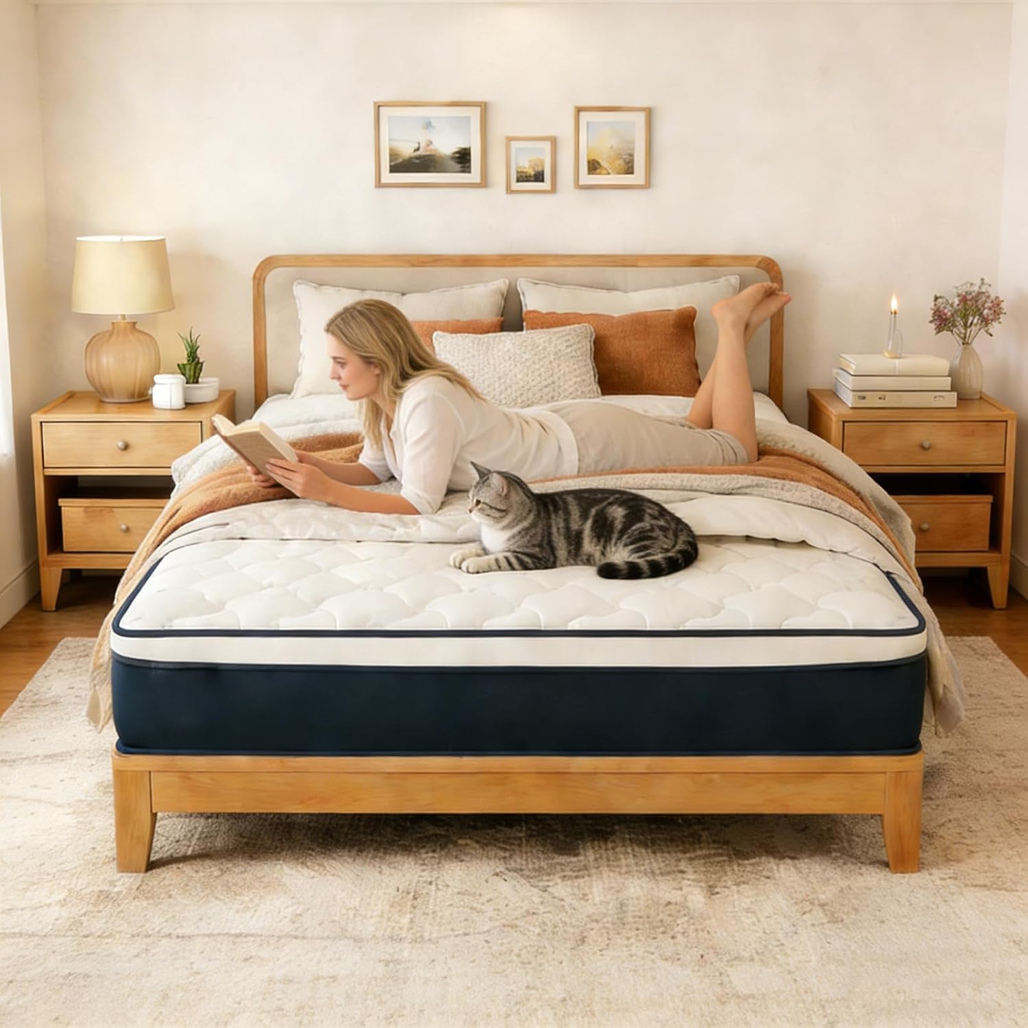 12 Inch Hybrid Queen Mattress in a Box - Gel Memory Foam & Pocket Springs for Ba...