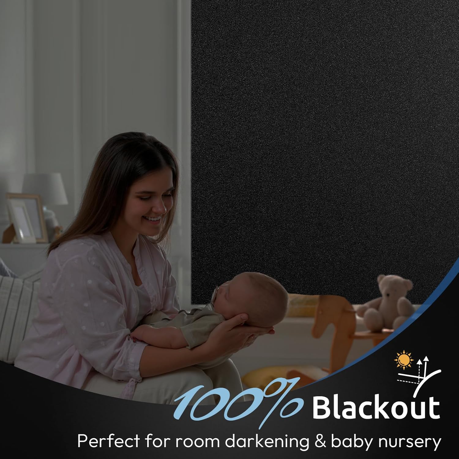 rabbitgoo Blackout Window Film, Black Out Window Film Privacy Day and Night, Bla...