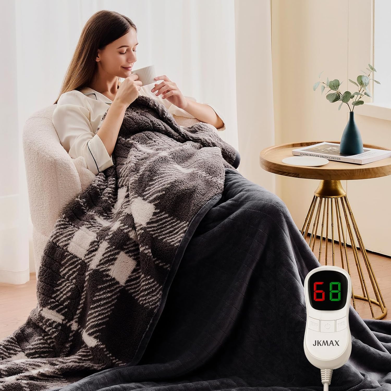 Heated Electric Blanket Full Size - 72"x84" Flannel Heating Blanket with 10 Heat...