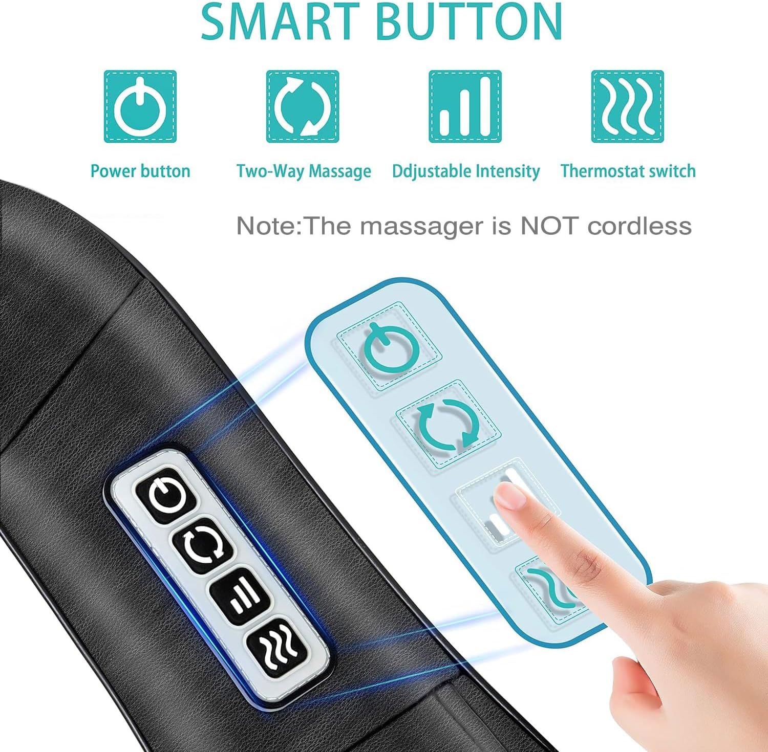 Shiatsu Neck and Shoulder Massager, AERLANG Back Massager with Heat, Deeper Tiss...