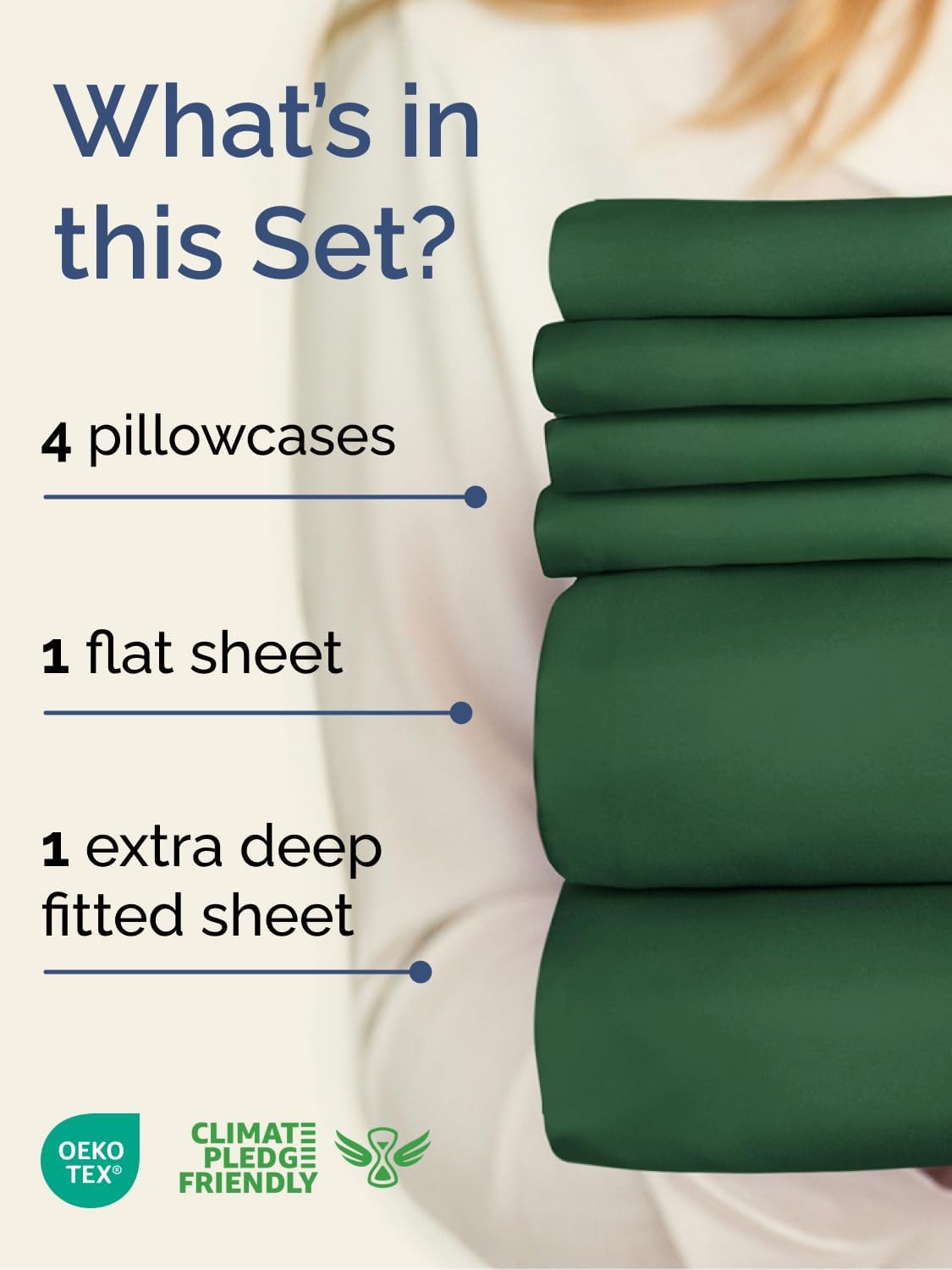 Extra Deep Queen Sheet Set, Special 6 Piece Breathable and Cooling Sheets, Innov...