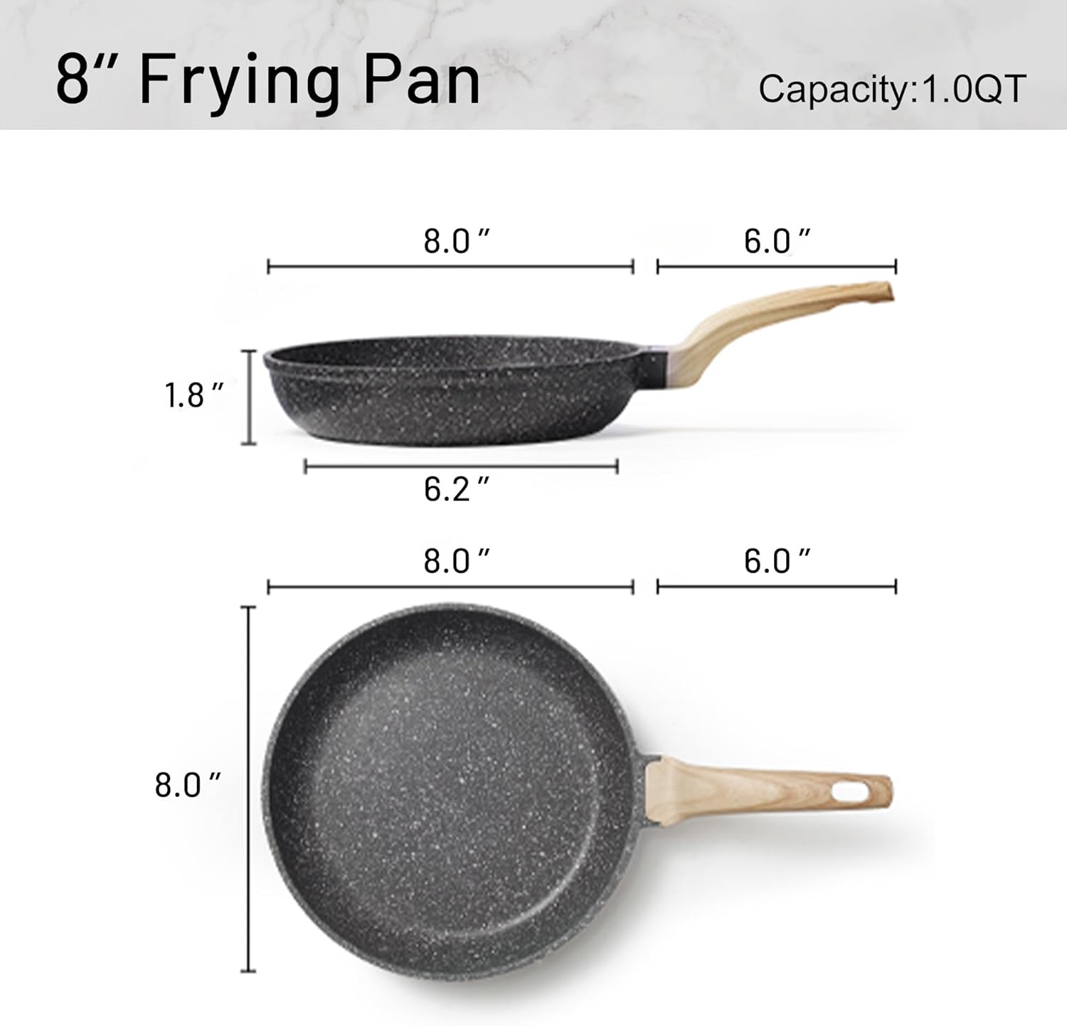 CAROTE Nonstick Frying Pan Skillet,Non Stick Granite Fry Pan Egg Pan Omelet Pans...
