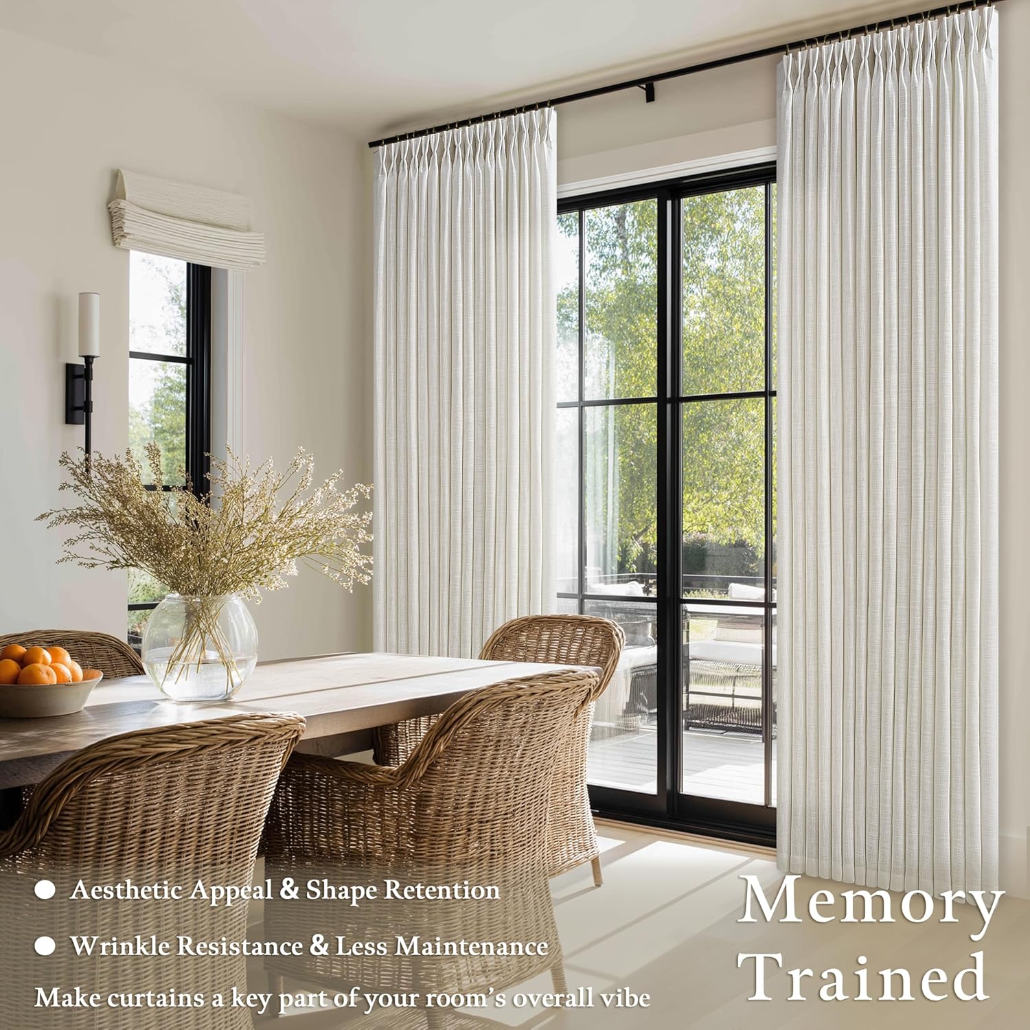 High-Quality 92 Inch Long Linen Curtains, Special Pleat Curtains for Living Room...