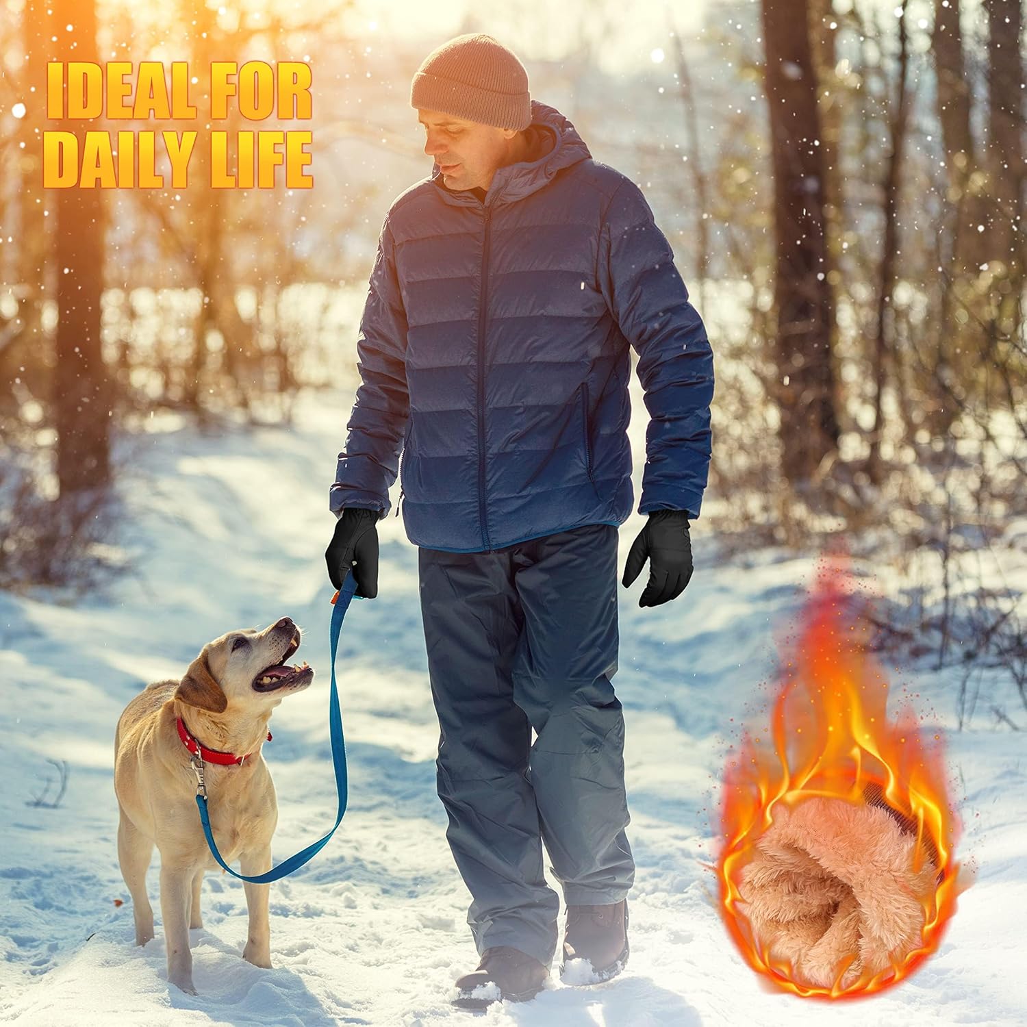 ihuan Winter Waterproof Ski Gloves Men Women, Snow Warm Cycling Cold Weather, Dr...