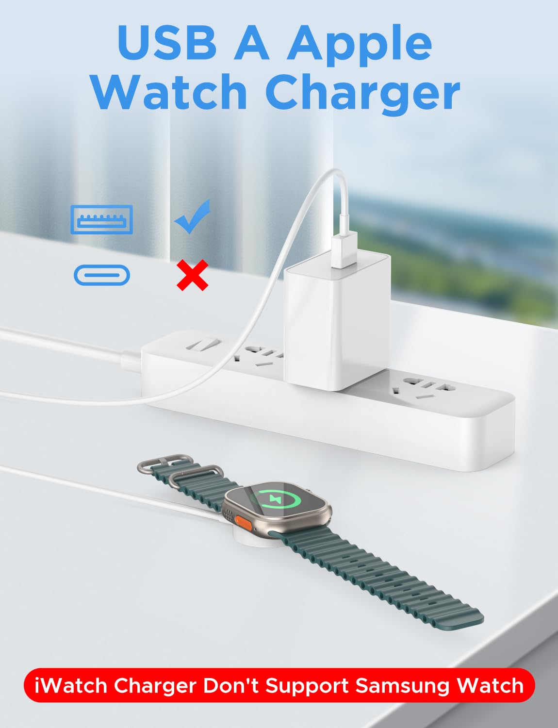 2026 Upgraded iWatch Charger Compatible with Apple Watch Charger USB Magnetic Ch...