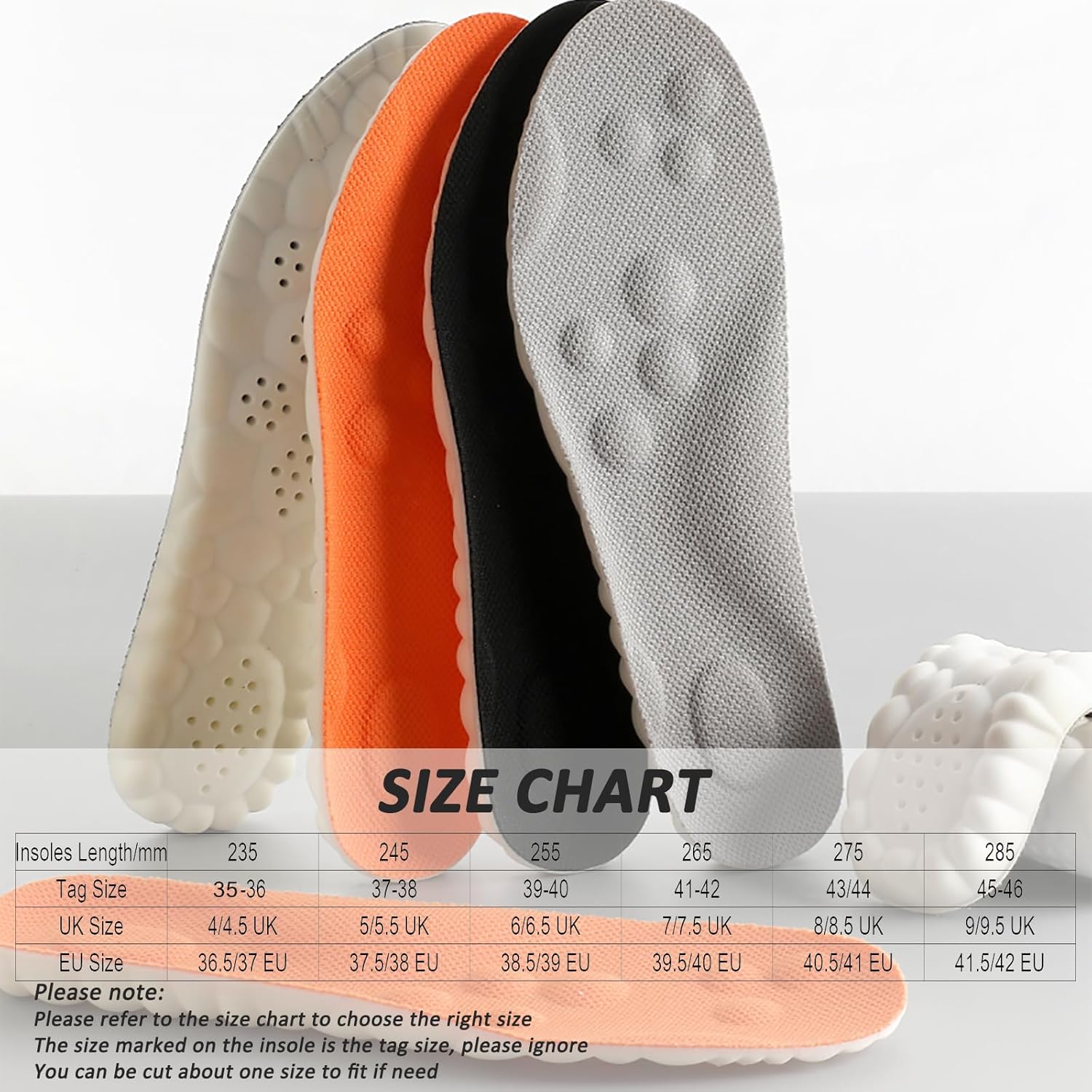 Premium Memory Foam Insoles, Ultimate Arch Support Insoles for Women Men, Unmatc...