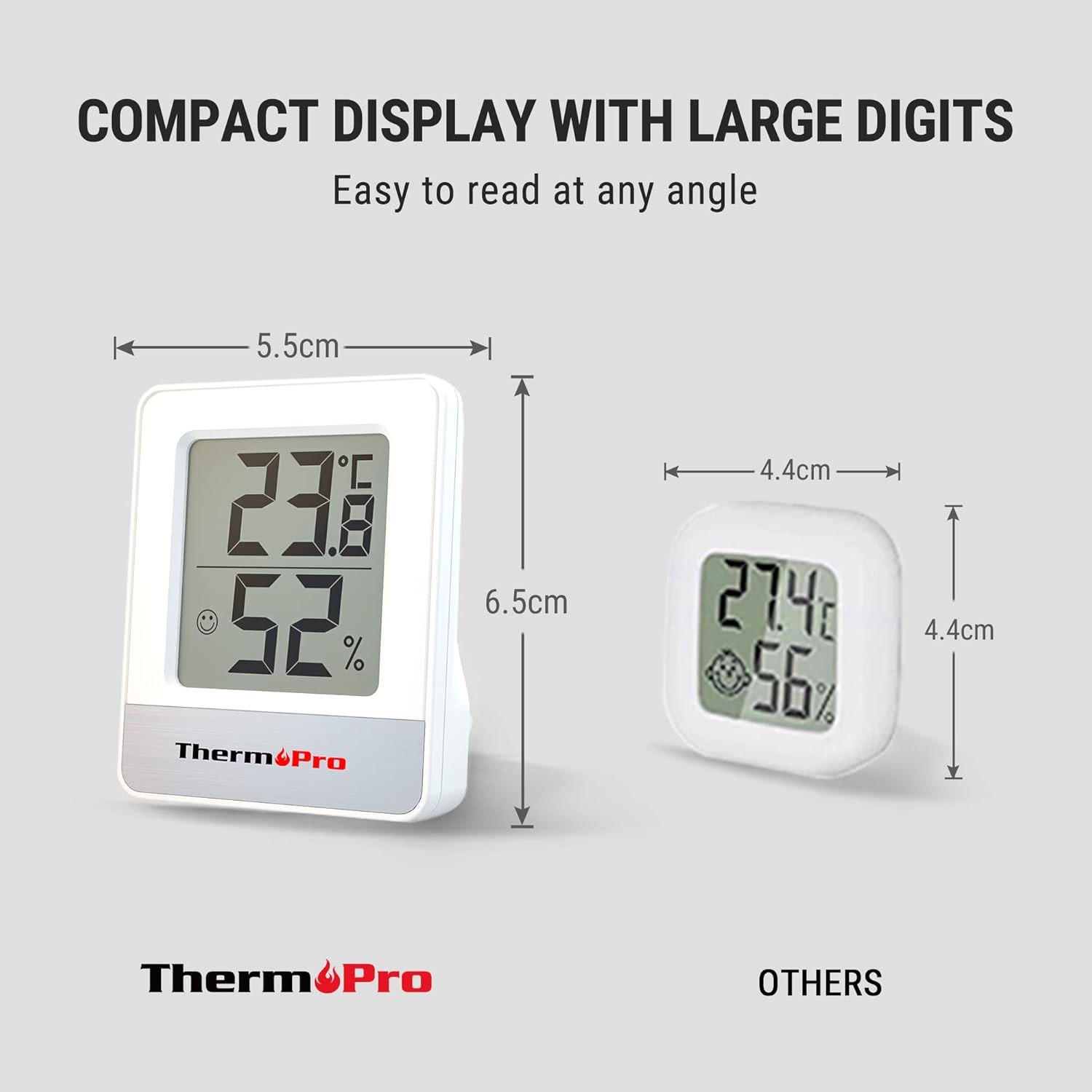 ThermoPro TP49W-3 Digital Mini Thermo-Hygrometer Thermometer Indoor Room Thermom...