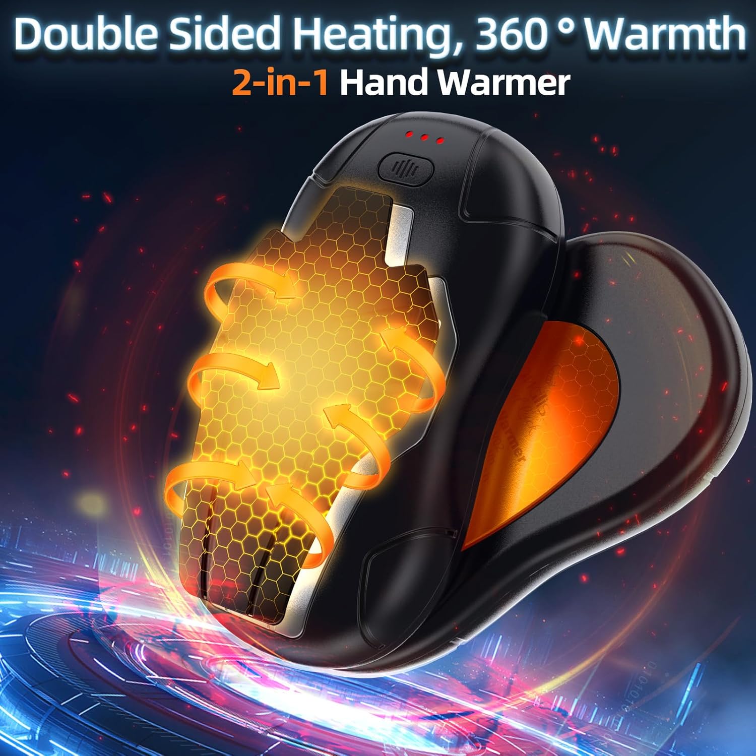 10000mAh Rechargeable Hand Warmers 2 Pack, 2025 Latest Split Double-sided Heatin...