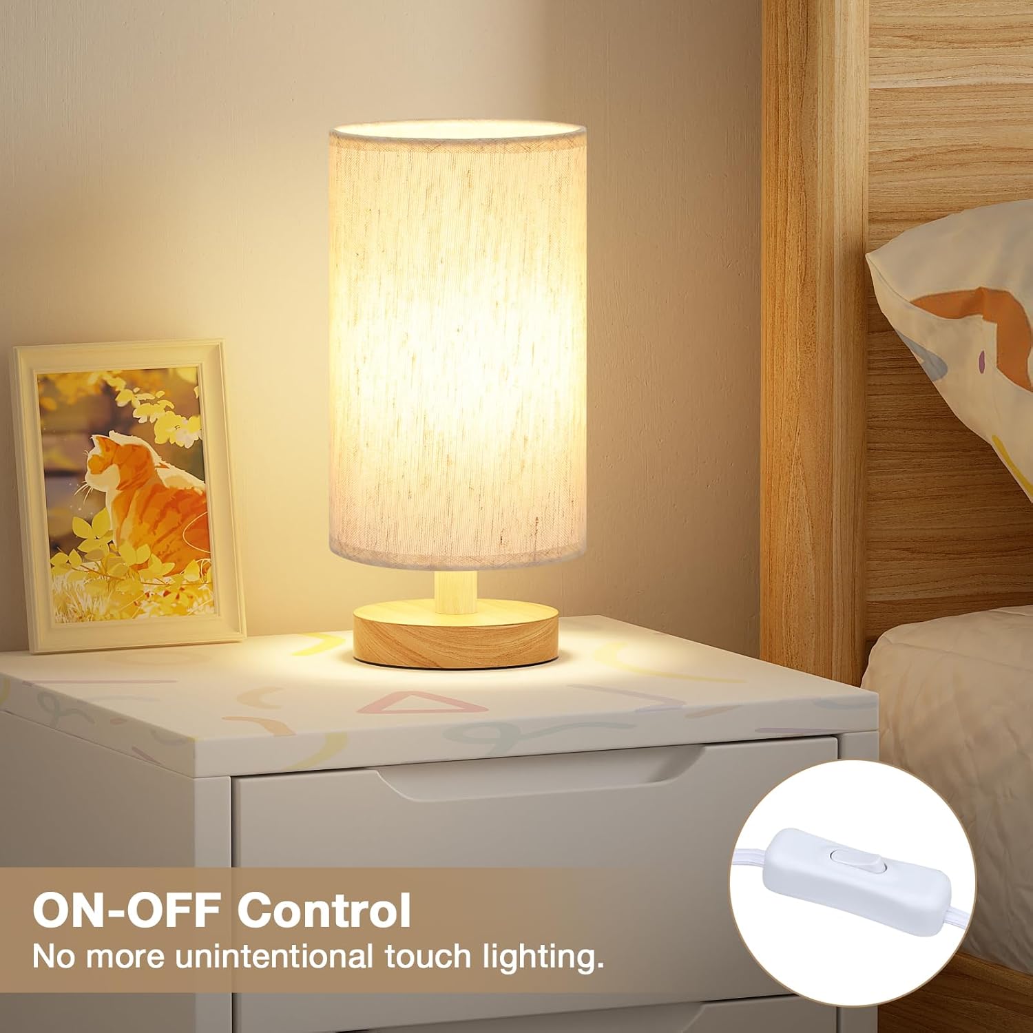 Aooshine Bedside Lamps, 3000K Warm White Table Lamp, Small Lamps for Living Room...