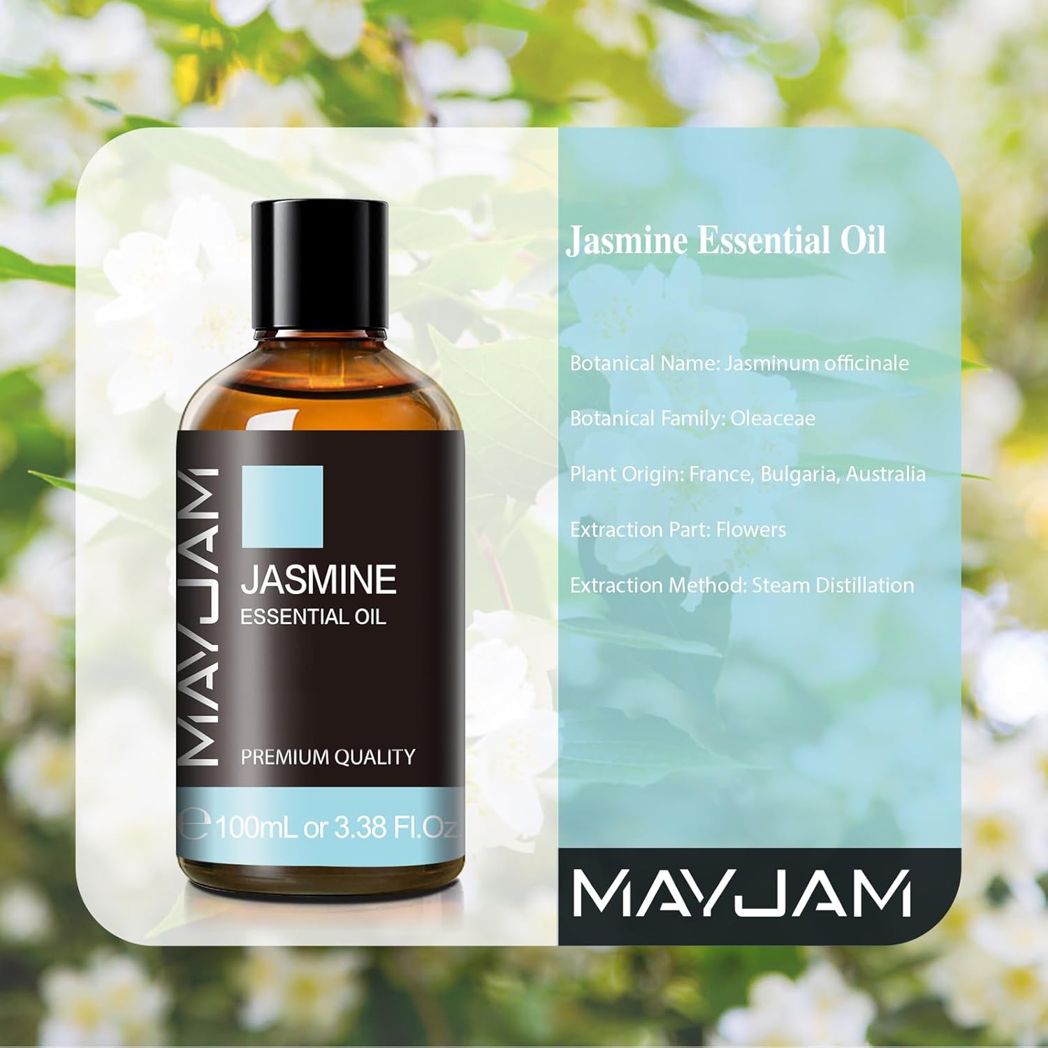MAYJAM Jasmine Essential Oils 100ML, Jasmine Oil for Diffuser, Humidifier, DIY,...