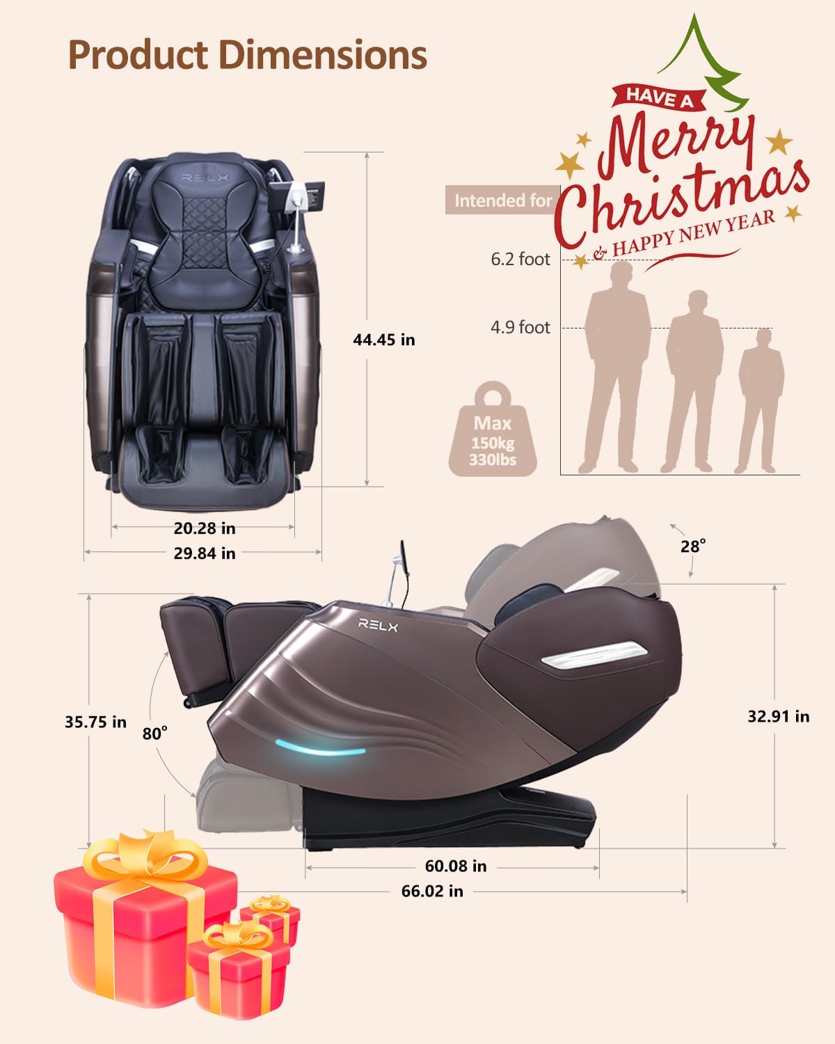 Premium RELX Massage Chair, Advanced Full Body Massage Chair with 20 Modes, Ulti...