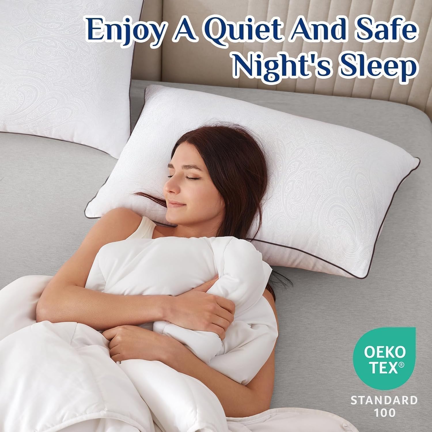 JOLLYVOGUE Pillows Queen Size Set of 2 for Sleeping, Soft and Supportive Bed Pil...