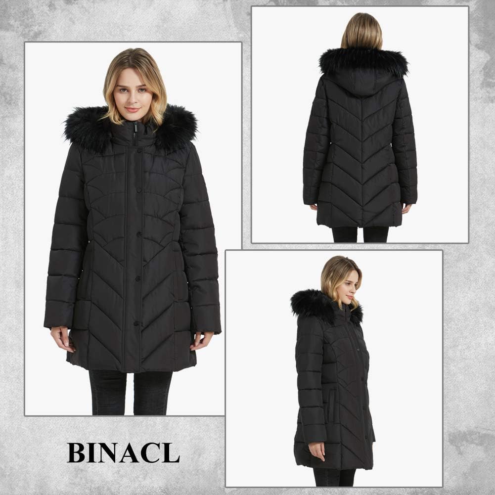 BINACL Women's Winter Warm Thicken Long Outwear Pockets Coat Parka Jacket XS-3XL...
