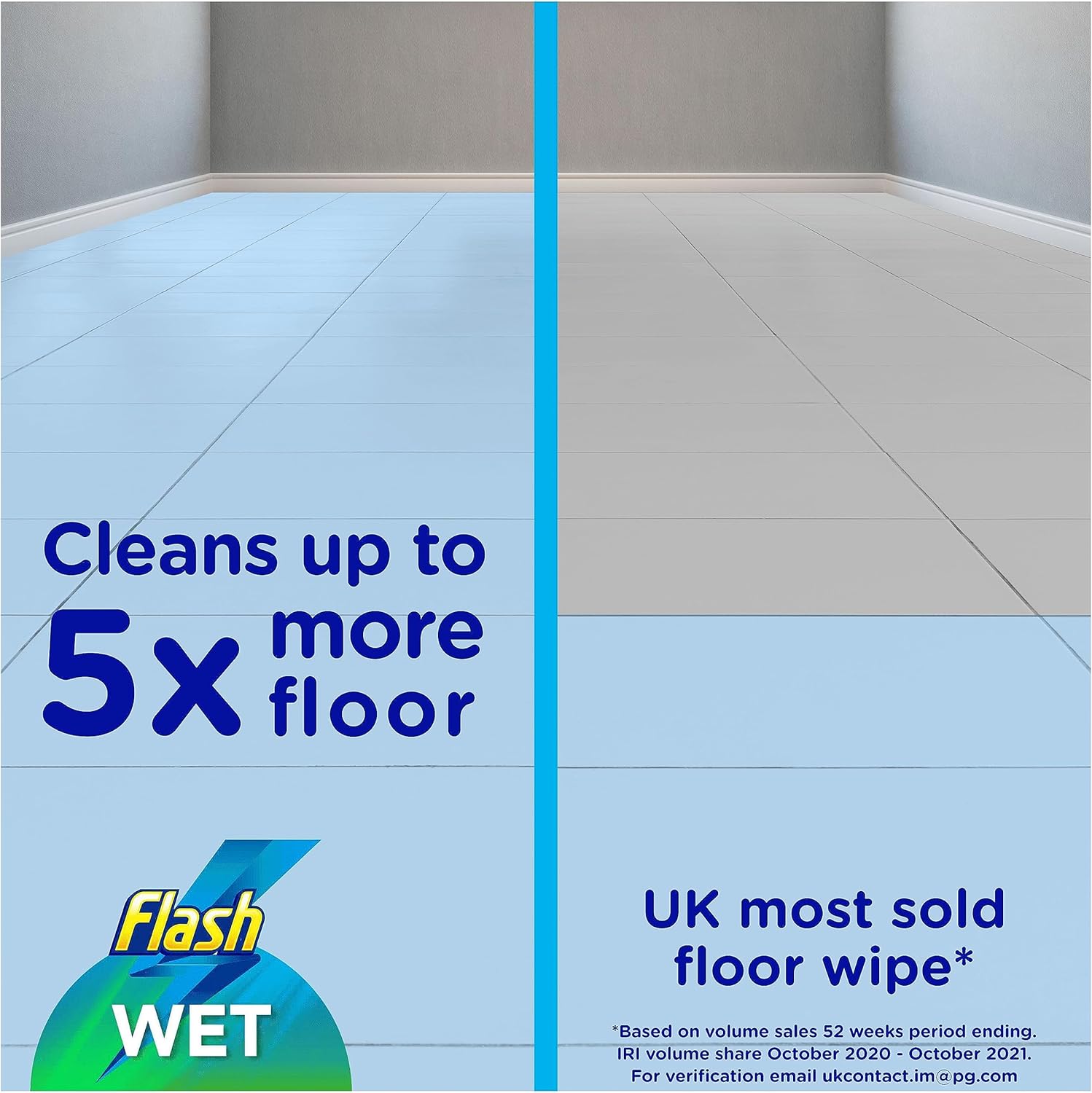 Flash Speedmop Wet Floor Cleaning Wipes, 96 Cloths (24x4), Antibac Lemon Multi-S...
