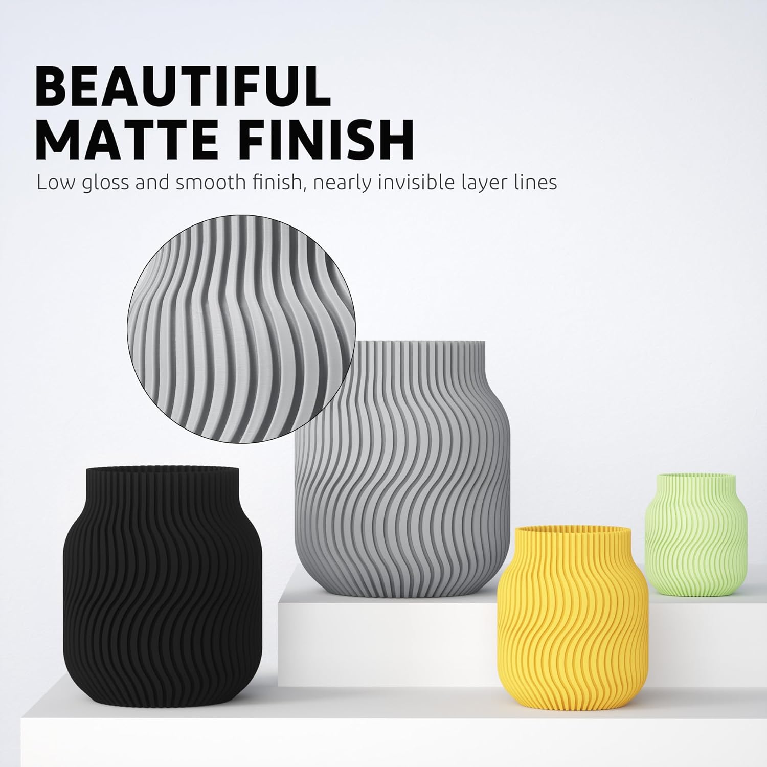 High-Quality ELEGOO Matte PLA Filament, Special 3D Printer Filament with Precisi...