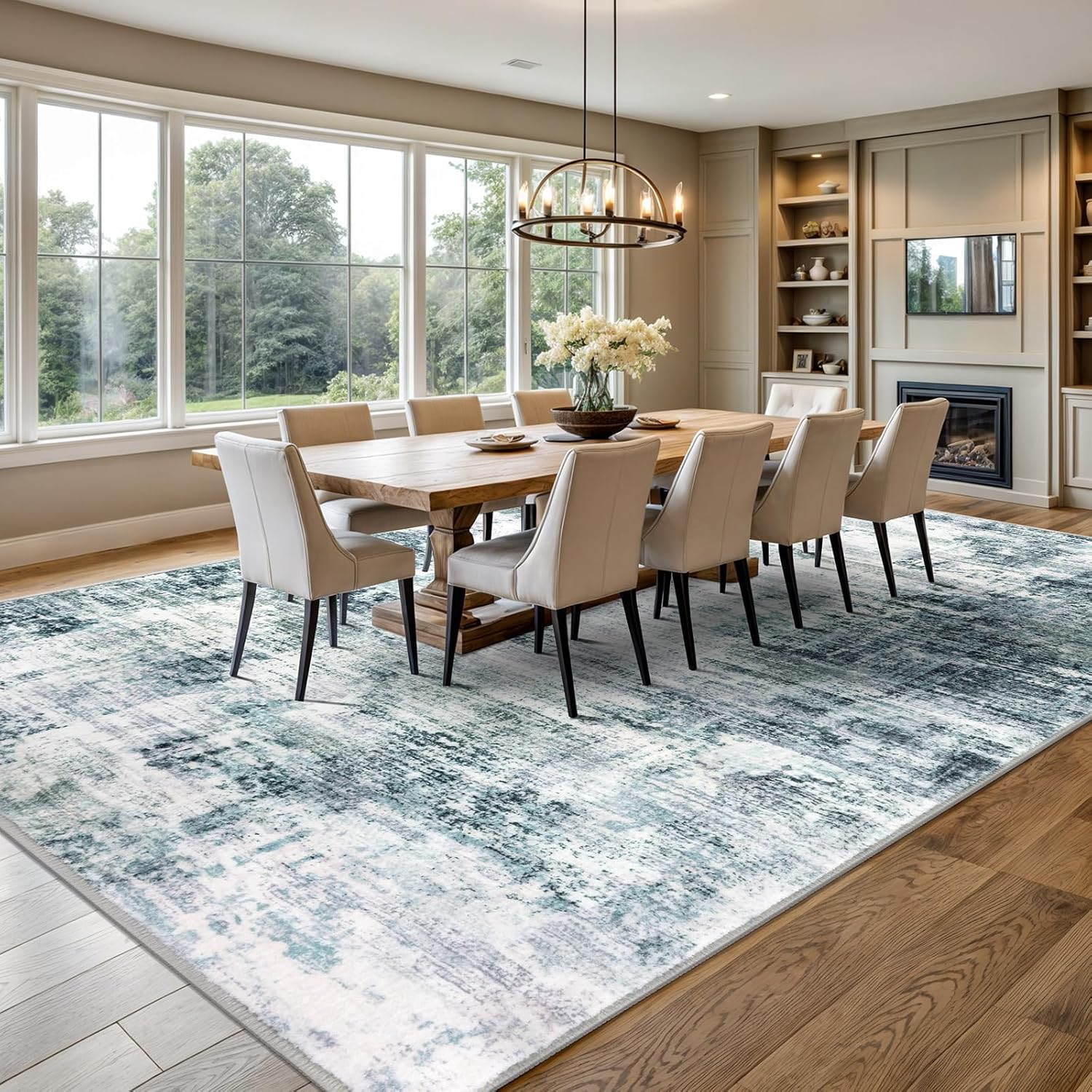 IOHOUZE Abstract Area Rugs, Special Large Washable Rugs for Living Room, Innovat...