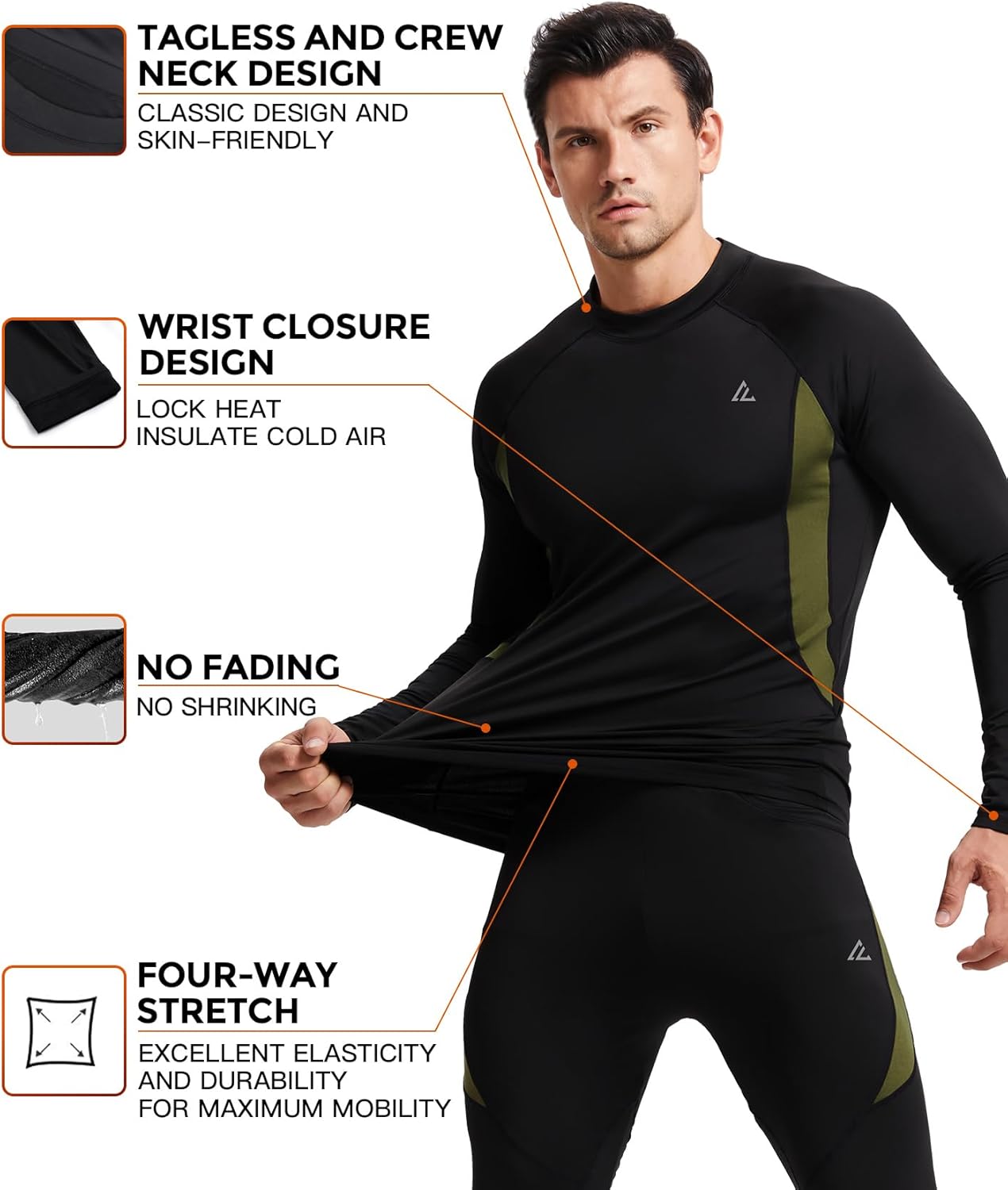 CL convallaria Thermal Underwear Long Johns Set Mens Winter Gift Hunting Gear Sp...