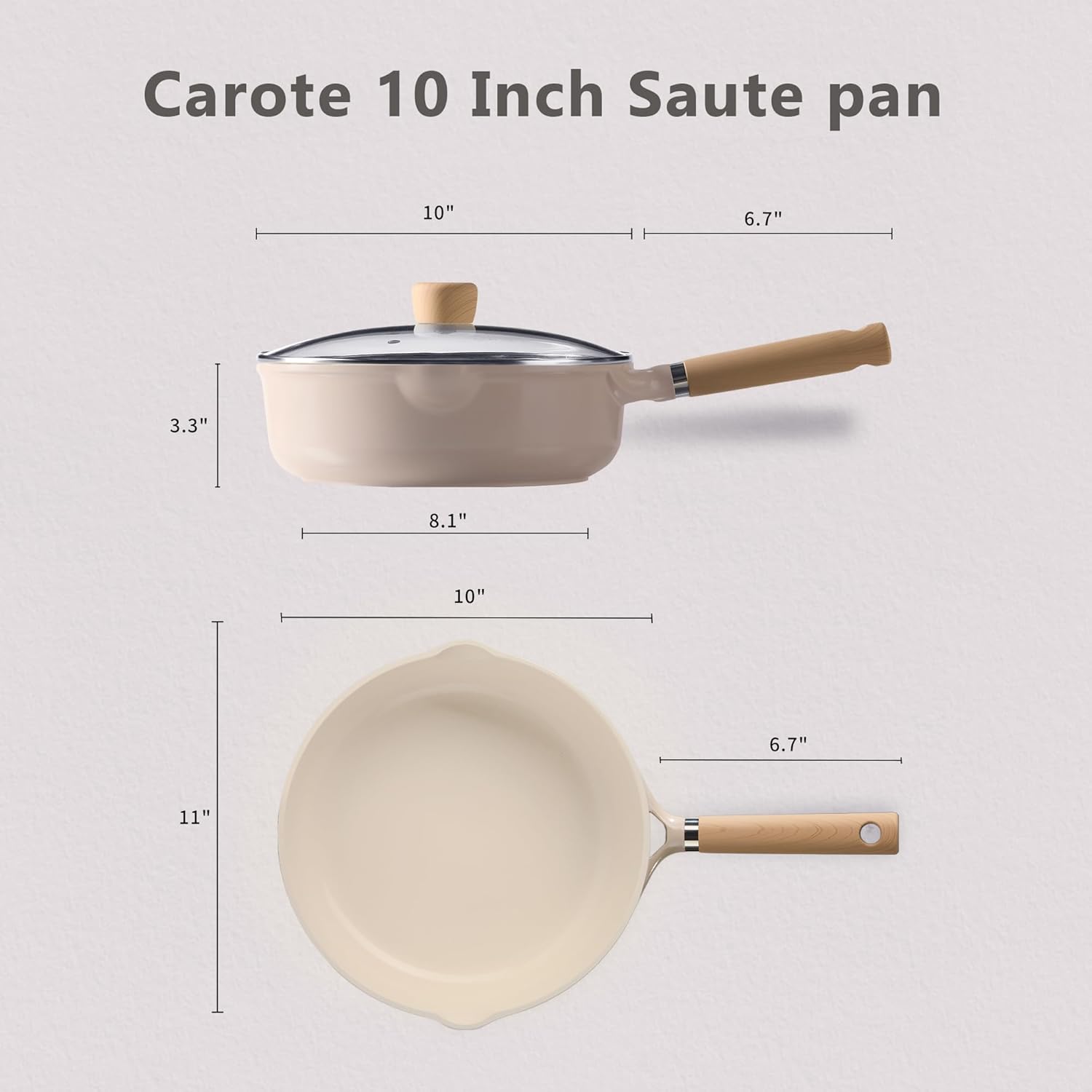 Premium CAROTE Ceramic Nonstick Frying Pan, Exclusive Skillet with Lid, Versatil...