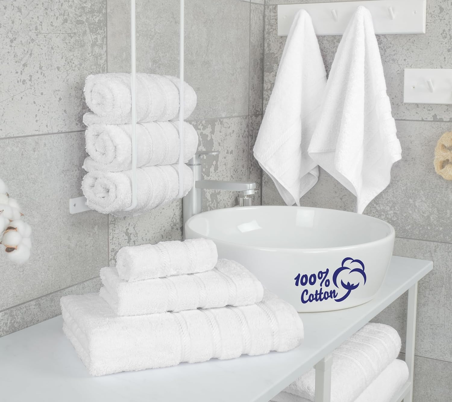 American Soft Linen Luxury 6 Piece Towel Set, 2 Bath Towels 2 Hand Towel 2 Washc...