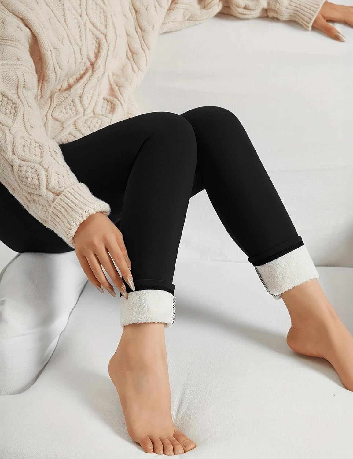 HEGALY Women's Fleece Lined Leggings, Special Tummy Control High Waisted Pants,...