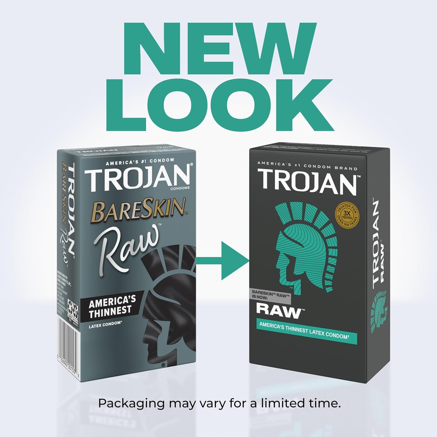 Trojan Raw Latex Lubricated Thin Condoms for Men, America’s Thinnest Latex Condo...
