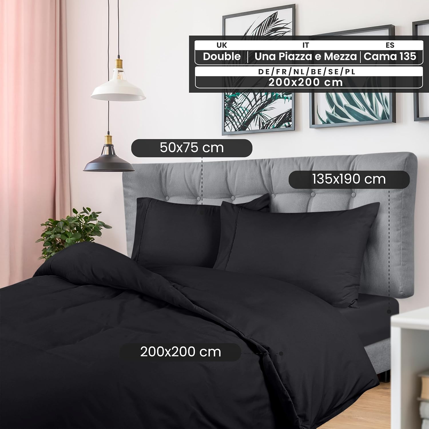Utopia Bedding 4 Piece Double Bedding Set - Duvet Cover, Fitted Sheet with Pillo...