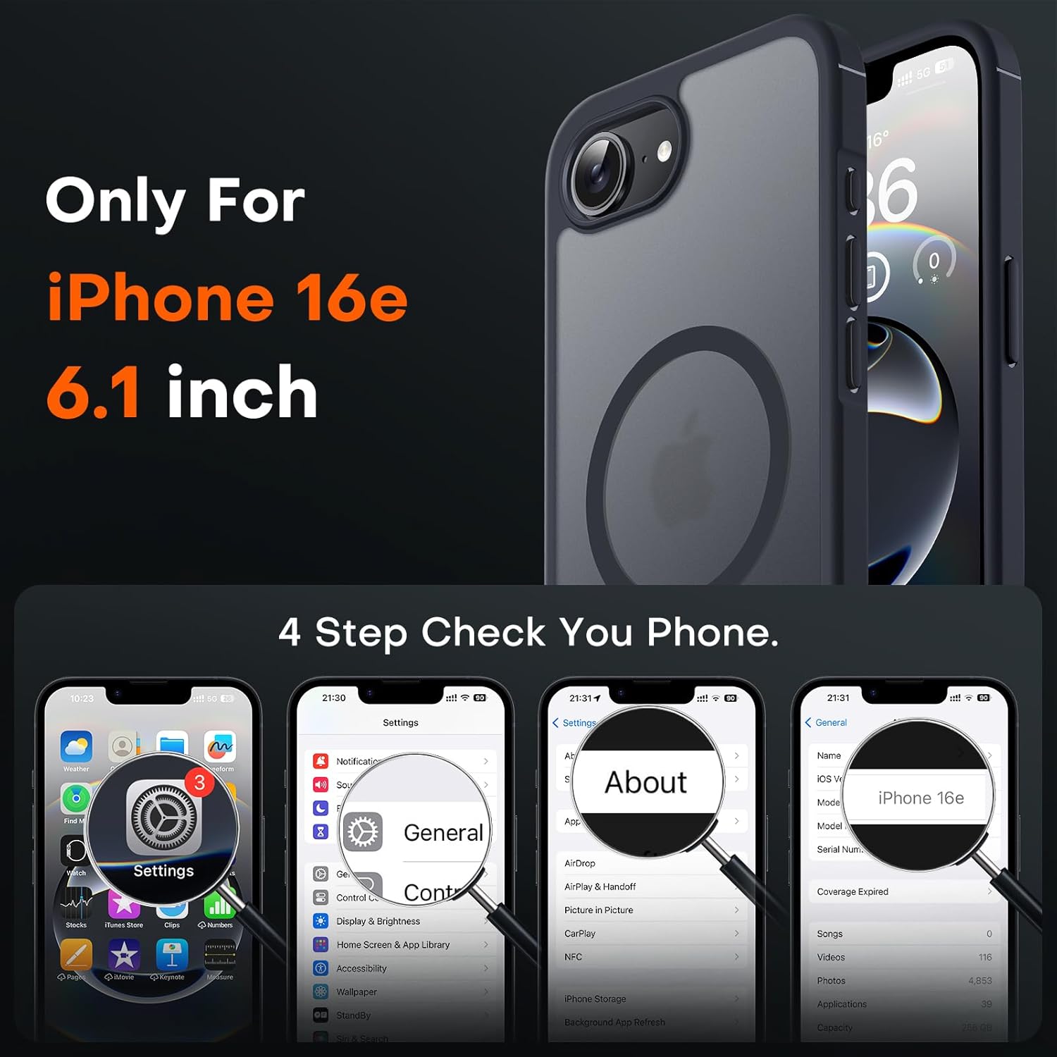 TOCOL Magnetic iPhone 16e Case, Special Case Fit for MagSafe, High-Quality Milit...