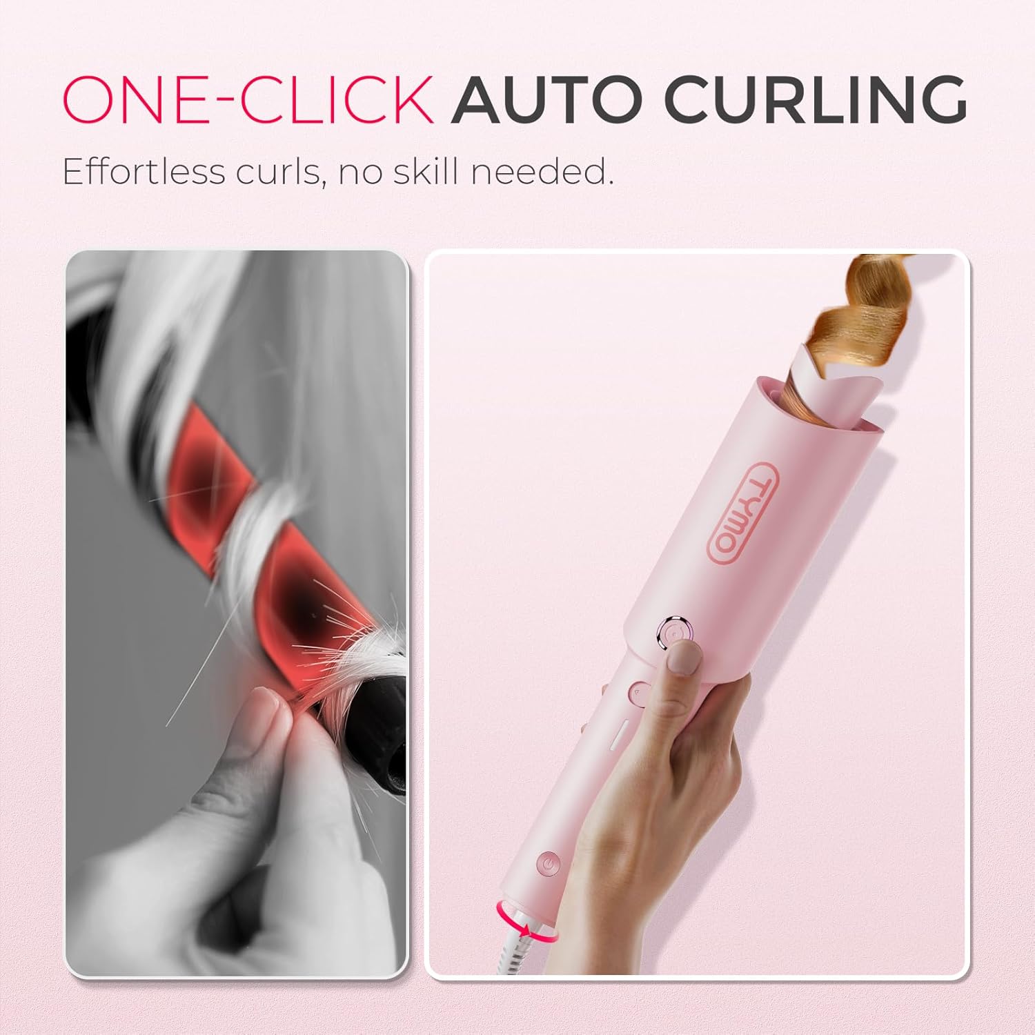 TYMO CURLPRO Automatic Rotating Curling Iron - Beach Waves Curling Wand, Portabl...
