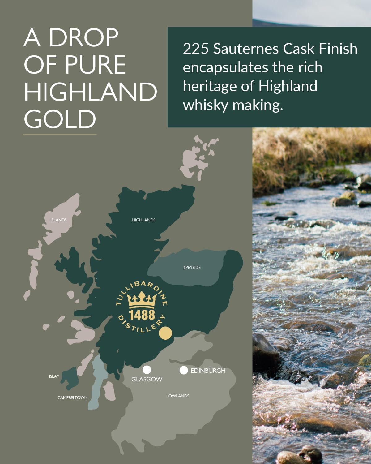 Tullibardine 225 Sauternes Cask Finish | Highland Single Malt Scotch Whisky | 70...