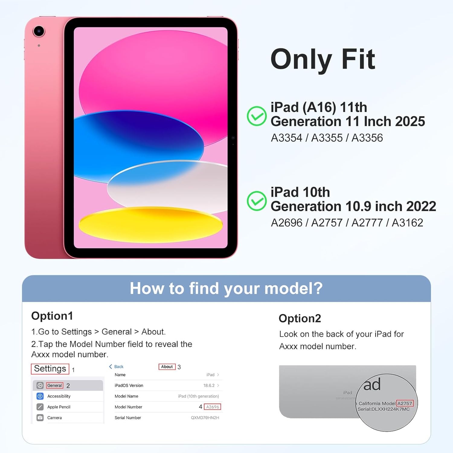 Case with Screen Protector for iPad A16 11th 10th Generation (2025/2022, 11/10.9...