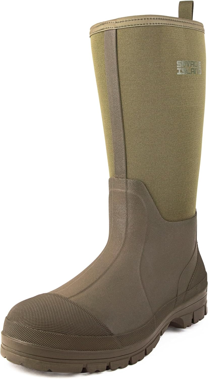 Savage Island Neoprene Tall Wellington Boots - Insulated Rubber Warm Waterproof...