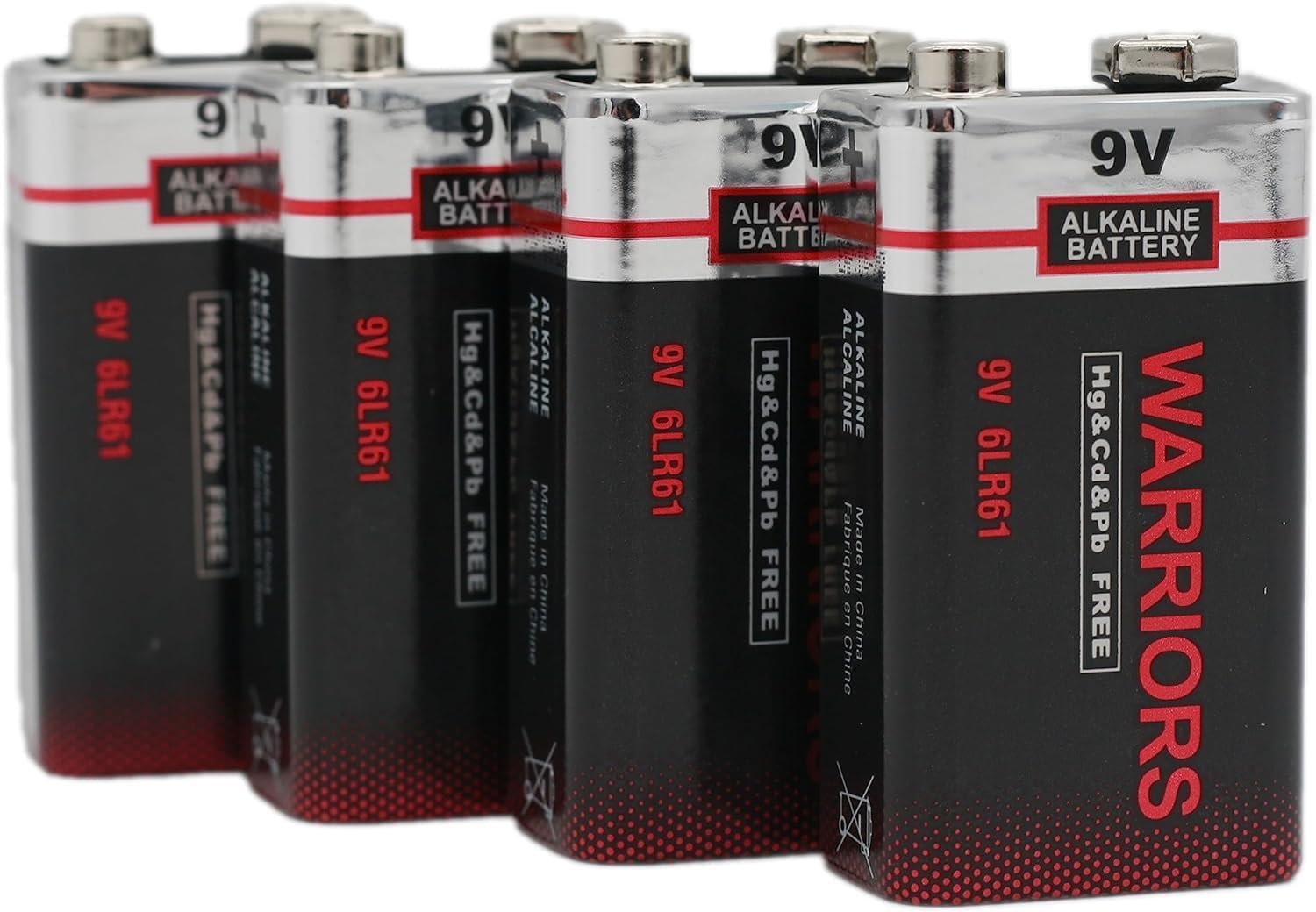 Warriors 4X High Capacity 9V 9 Volt Alkaline Super Long Lasting Battery Batterie...