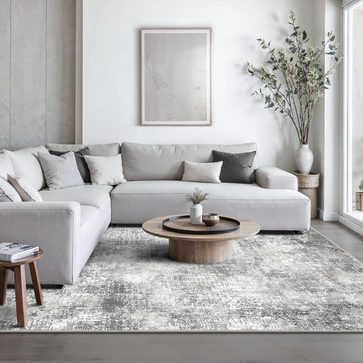 GENIMO Washable Area Rugs for Living Room, 8x10 Modern Non Slip Rugs, Low Pile L...